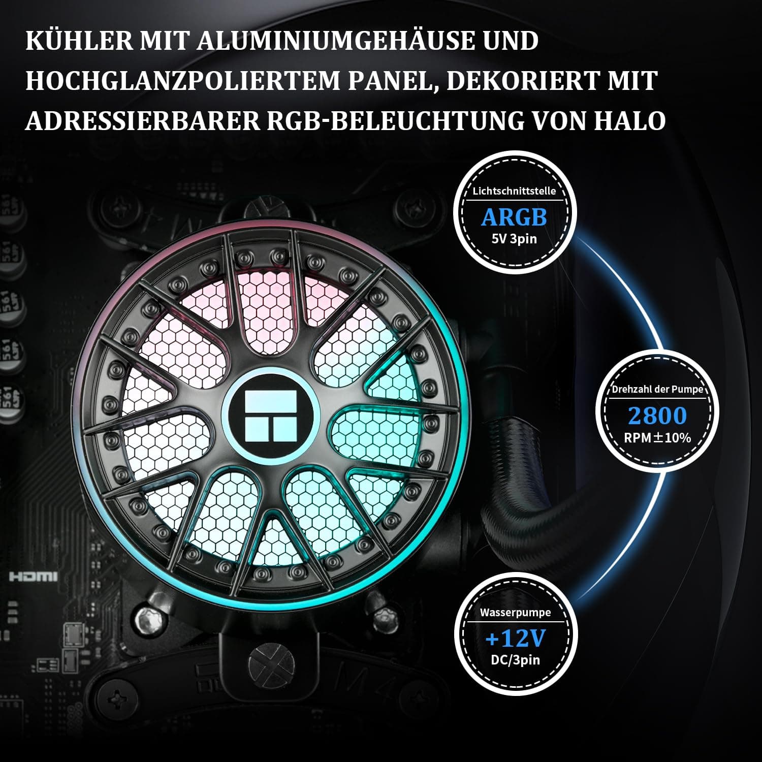 Thermalright AQUA ELITE 360 V6 ARGB Black CPU Flüssigkeitskühler, 360 Kühlreihengröße, 3x120mm Wasserradiator, AMD: AM4/AM5, Intel LGA115X/1200/1700/1851, AIO CPU Kühler 360mm Black Bild 6
