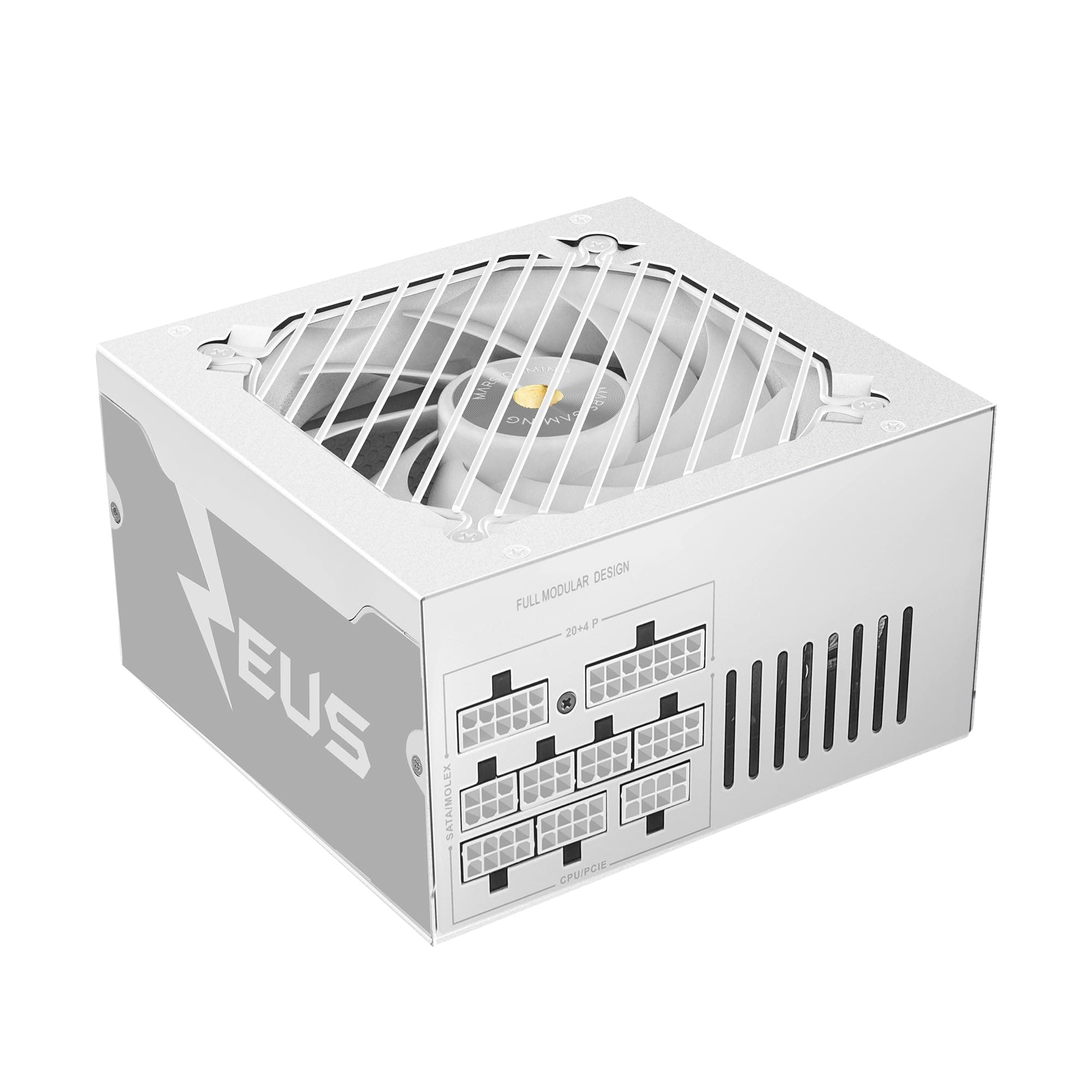 Mars Gaming MPZE750SIM, Modulares ATX Netzteil 750W, 10 Jahre Garantie, 80 Plus Silver +87%, 14 cm FDB Lüfter, AI2-RPM- und DC-DC-Technologien, Japanische Toshin Kyogo 105° Kondensatoren, Weiß