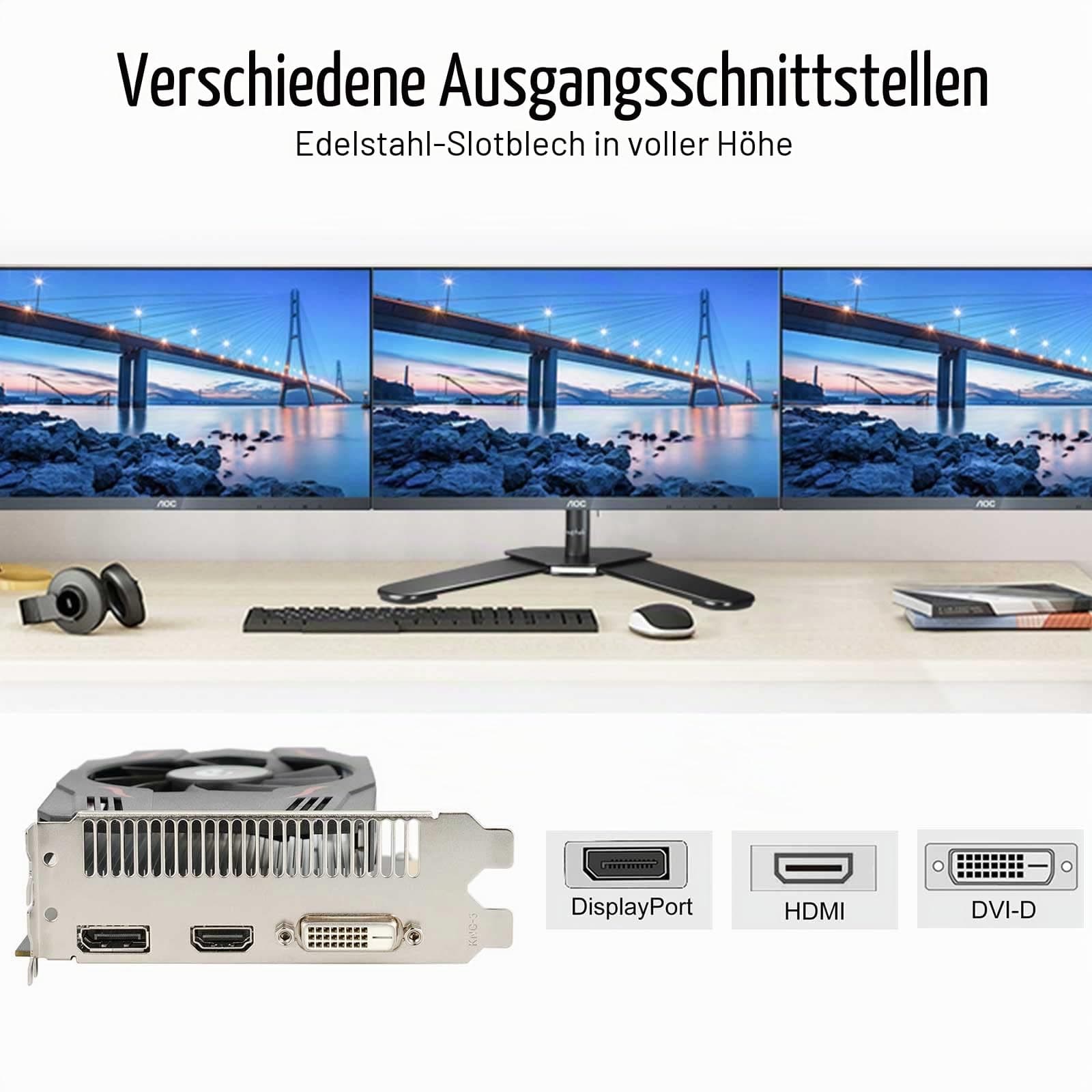 Radeon RX 550 Grafikkarte, 4GB, GDDR5, 128-Bit, DisplayPort DVI-D HDMI, ITX Design, PC Graphics Card Gaming, Support 4K Display, Computer GPU Single Fan Bild 5