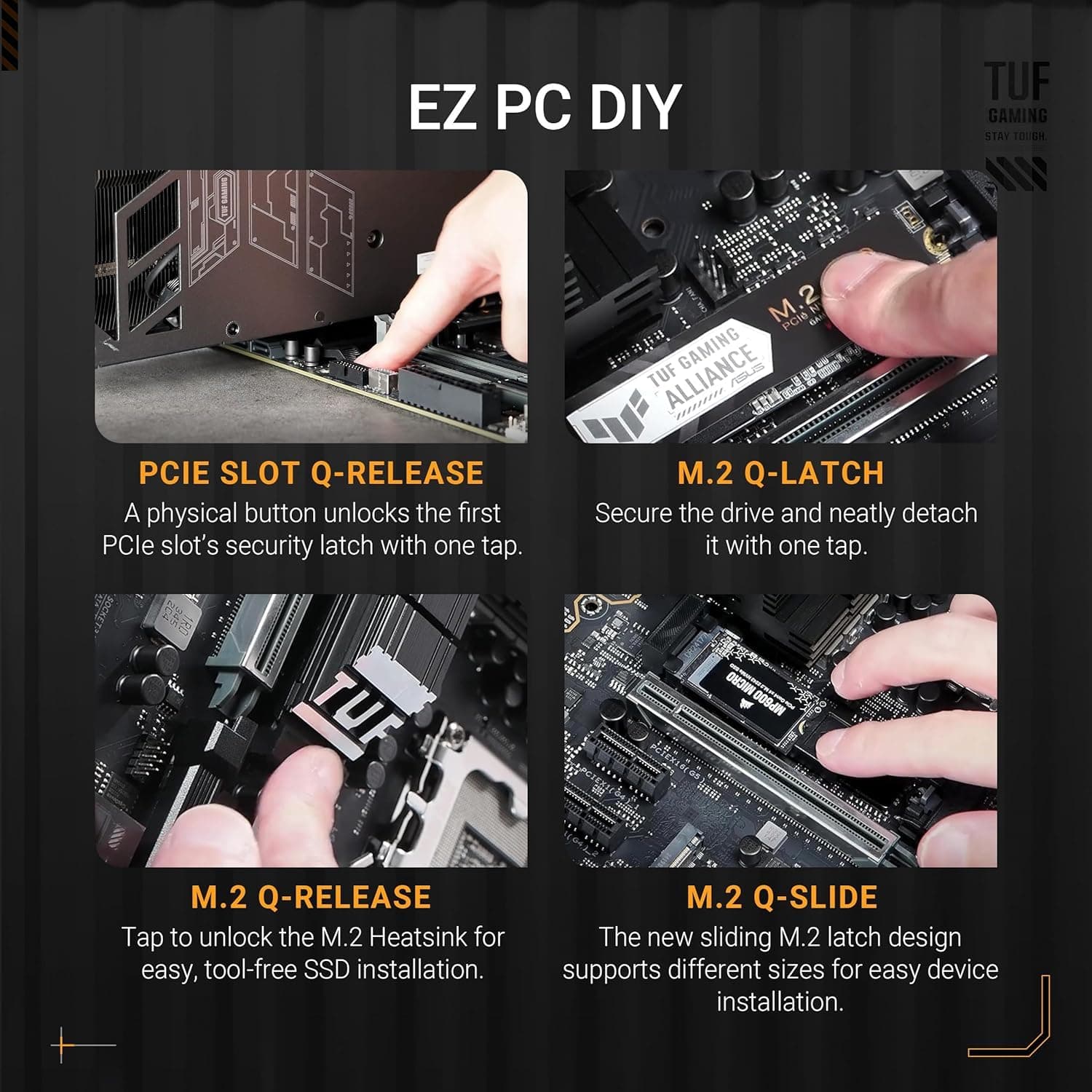ASUS TUF Gaming Z890-PLUS WiFi Mainboard Sockel Intel LGA 1851 (ATX, PCIe 5.0, DDR5, DisplayPort, HDMI, Thunderbolt 4, 4X M.2, WiFi 7, Q-Release, Aura Sync) Bild 7