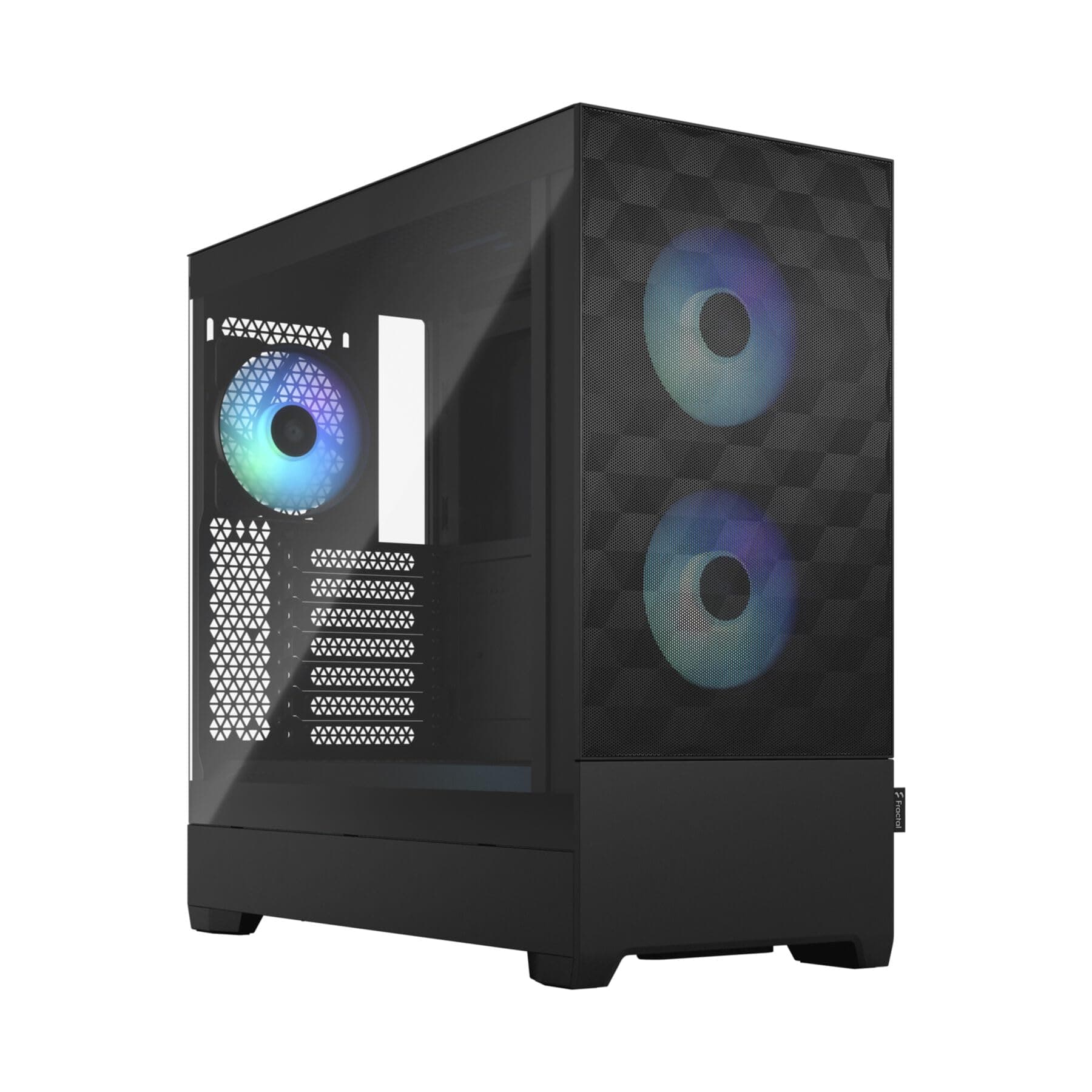 Fractal Design Pop Air RGB Black – ATX-Mid-Tower-PC-Gehäuse, Frontblende aus Waben-Mesh, gehärtetes Glas, 3 × 120-mm-RGB-Lüfter, hoher Luftdurchsatz, mATX/Mini-ITX Bild 2