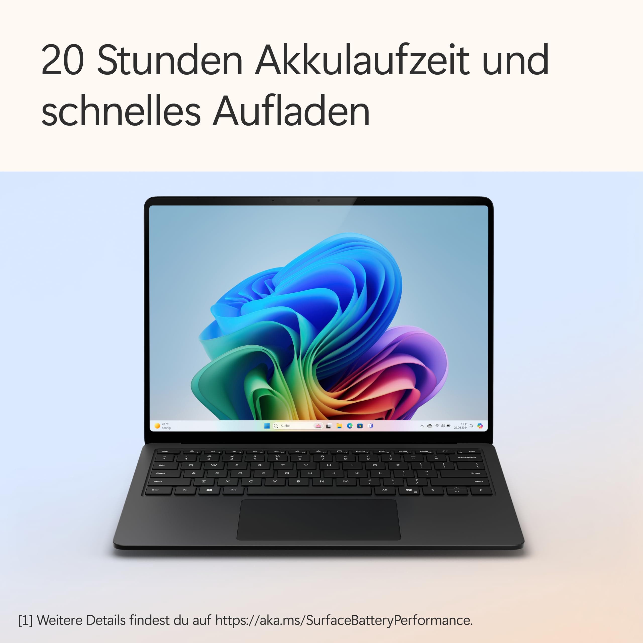 Microsoft Surface Laptop | Copilot+ PC | 13.8” Touchscreen | Snapdragon® X Elite (12 Kerne) | 16GB RAM | 512GB SSD | 7. Edition | Schwarz | QWERTZ Snapdragon® X Elite (12-Kern) 16GB RAM | 512GB Speicher mit Netzteil Schwarz Bild 4
