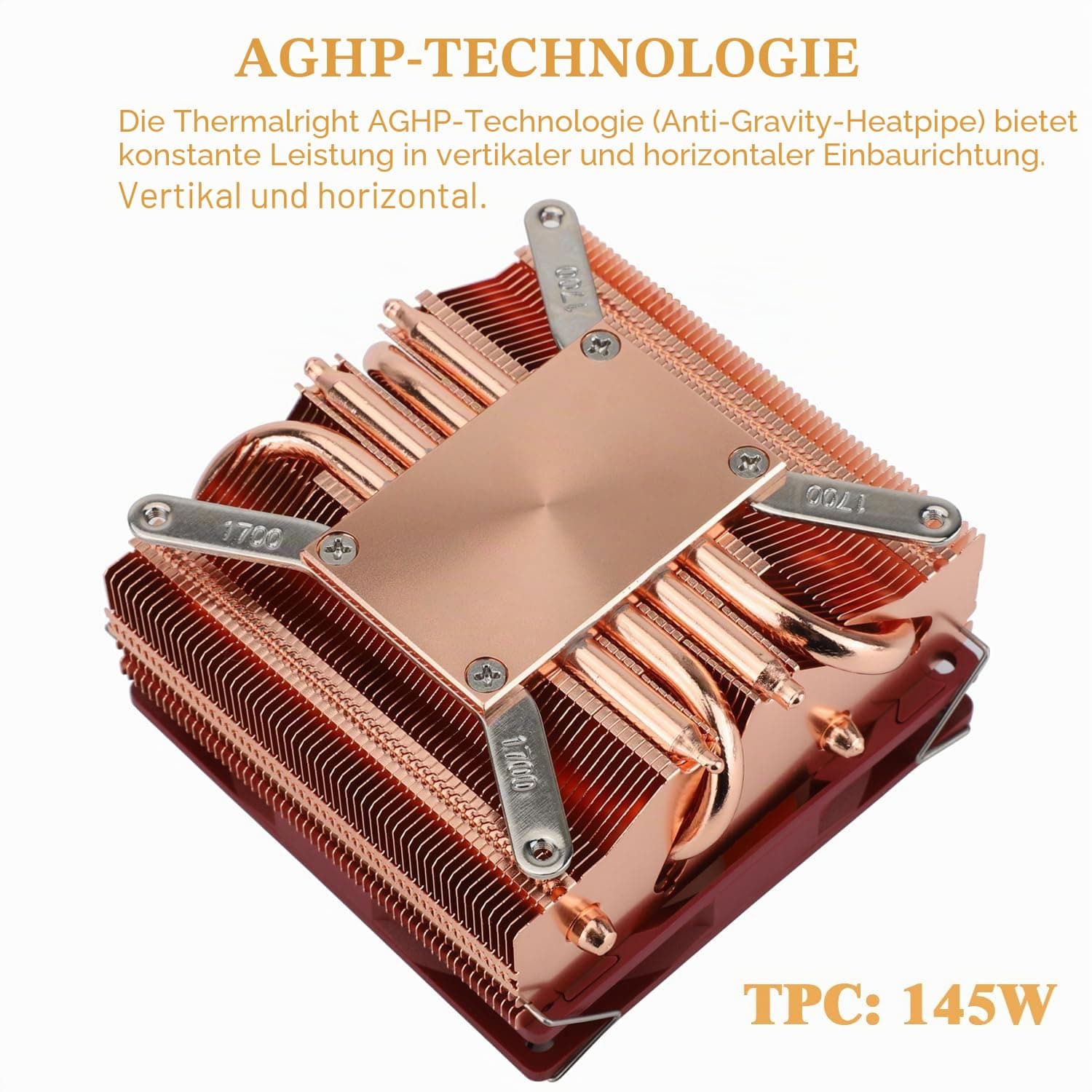 TR AXP90-X53 Luftkühler für CPU ITX Low Profile Höhe 53mm PWM Lüfter TL-9015R AGHP Technologie für AMD AM4 AM5/Intel 1700/1150/1151/1155/1156/1200 (Pure Copper Version) Bild 3
