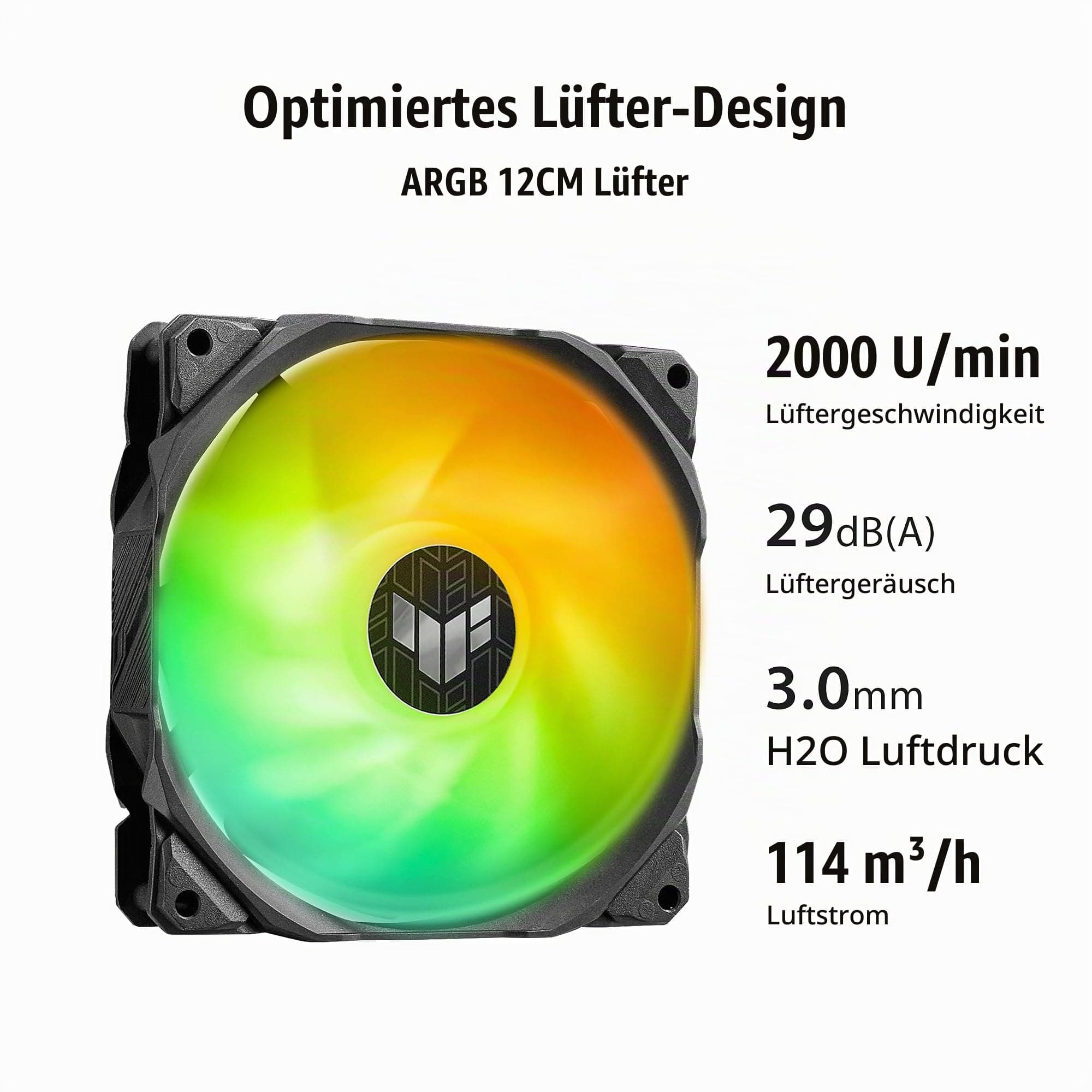 ASUS TUF Gaming LC II 240 ARGB All-in-One-Flüssig-CPU-Kühler (Aura Sync Beleuchtung, 2x TUF Gaming 120mm ARGB-Radiatorlüfter, schwarz) Bild 5