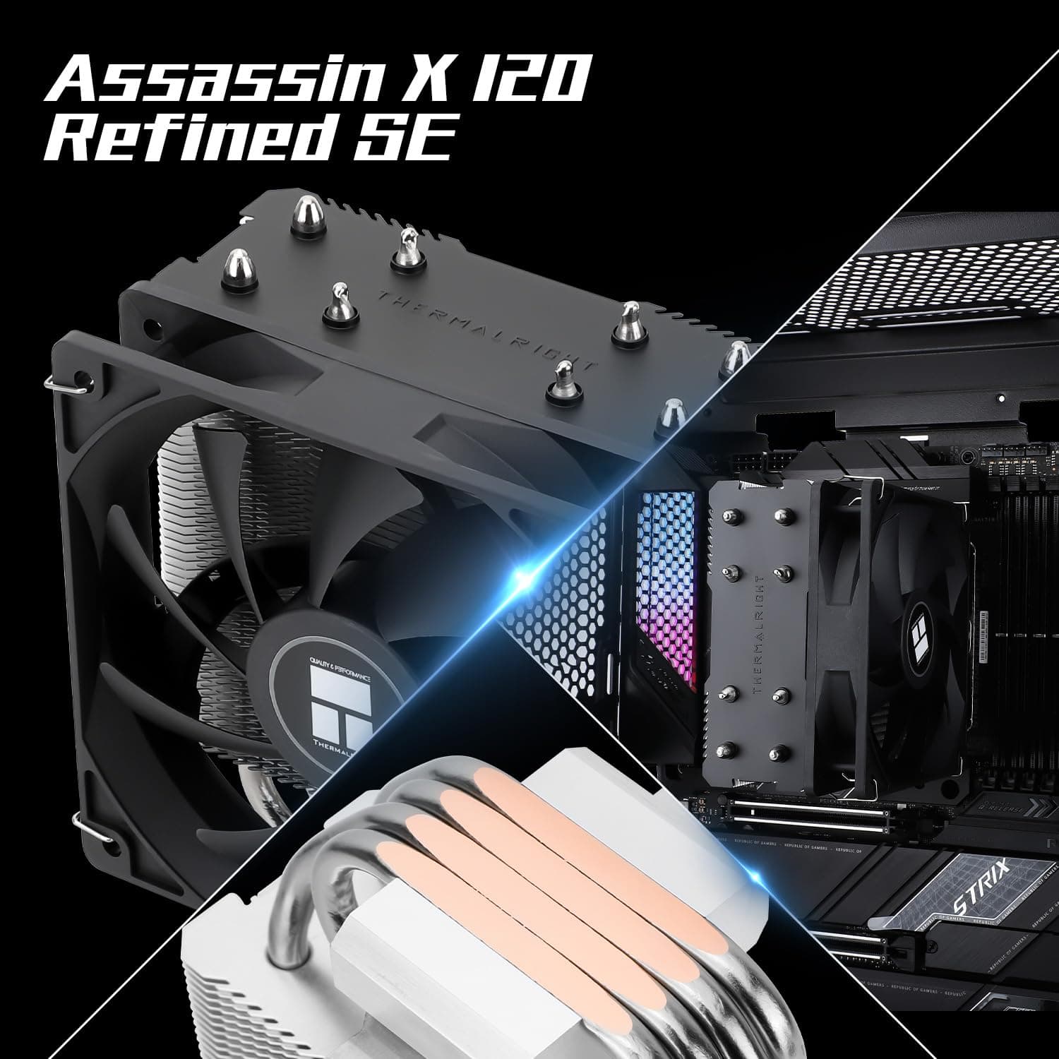 Thermalright Assassin X 120 SE CPU-Luftkühler, 4 Heatpipes, TL-C12C PWM Leiser Lüfter CPU-Kühler mit S-FDB-Lager, für AM4/AM5/Intel LGA1150/1151/1200/1700/1851 Bild 3