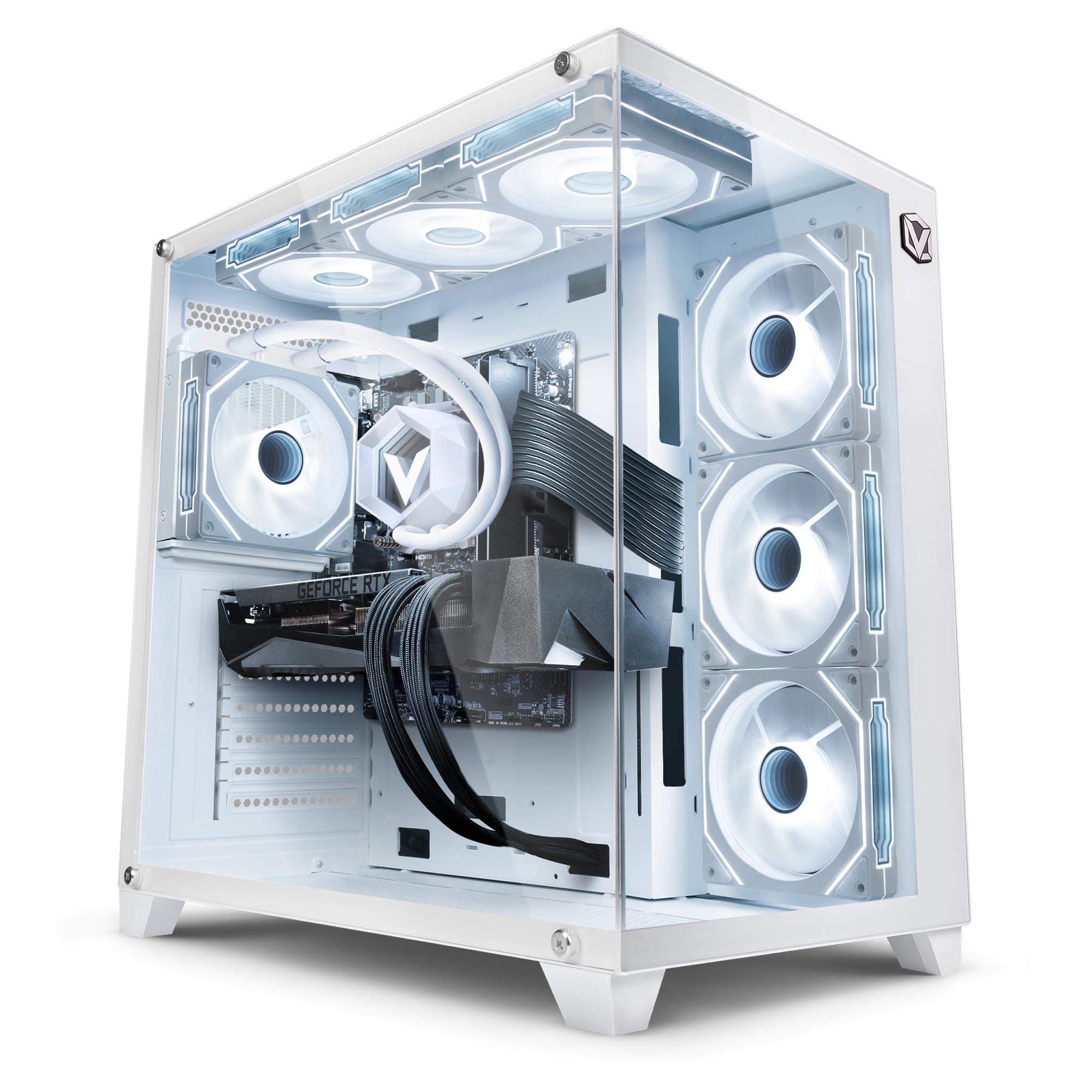 Vibox IV-770 Gaming PC • AMD Ryzen 7 9700X 8-Kern • Nvidia RTX 5070 12GB • 32GB RAM • 1TB SSD • Windows 11 • WLAN 6 + Bluetooth 5.4 RTX 5070 VTX-5 Weiß Weiß