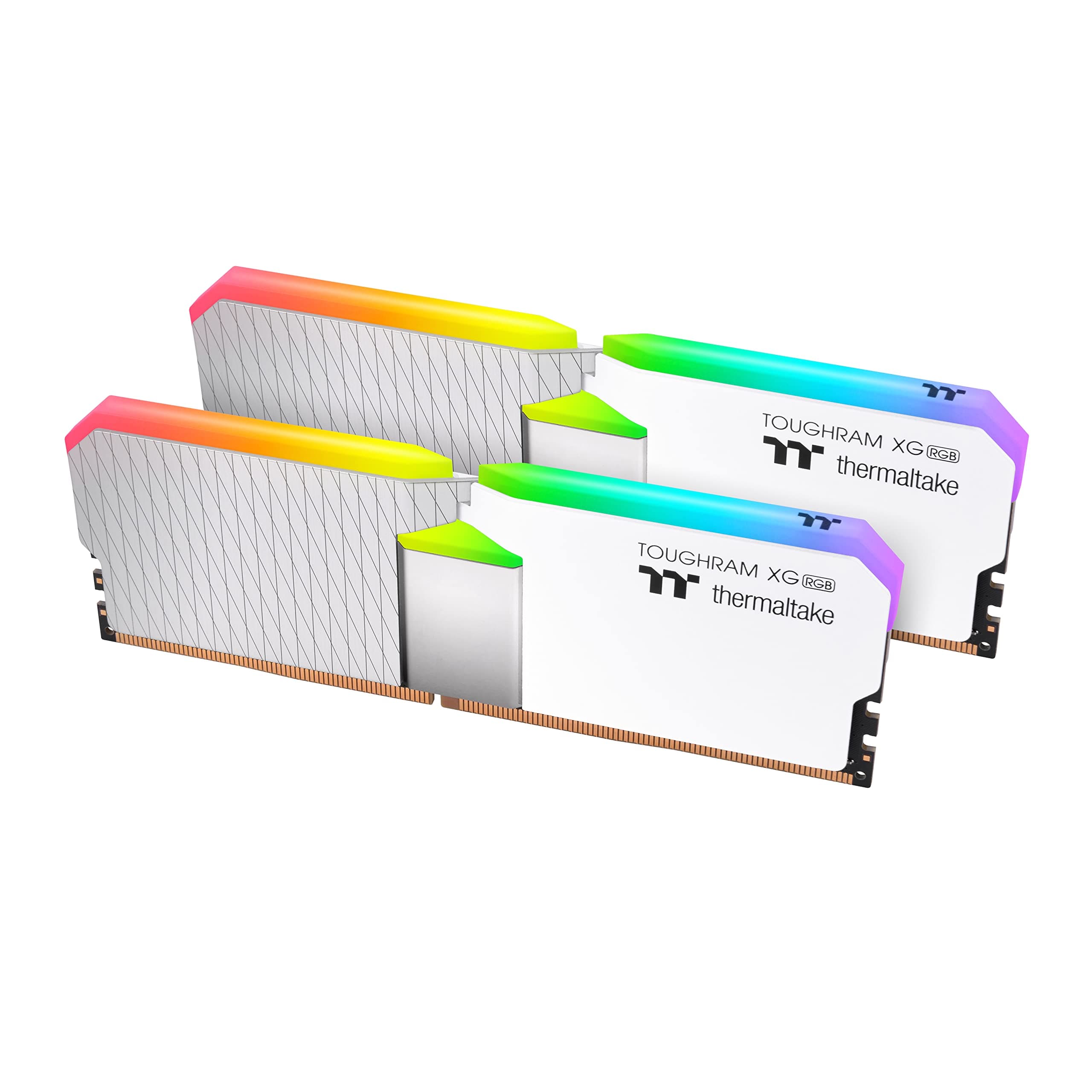 Thermaltake TOUGHRAM XG RGB Weiß DDR4 3600MHz 64GB C18 (32GB x 2) 16,8 Millionen Farben RGB Alexa/Razer Chroma/5V Motherboard Syncable RGB Speicher RG06R432GX2-3600C18B Weiß 3600MHz (2x32GB)