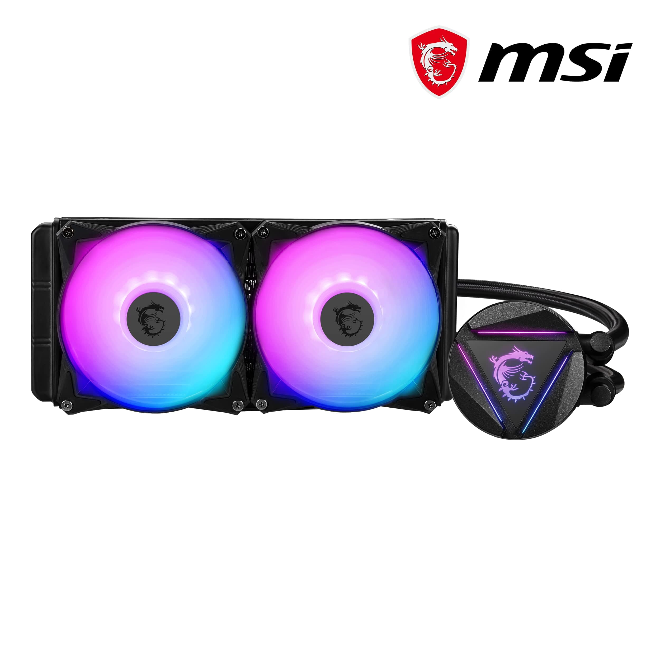 MSI MAG CORELIQUID 240R V2 AIO CPU Wasserkühlung, drehbarer ARGB-Blockkopf, integrierte Kühlerpumpe, Split-Flow-Wasserkühlung, verdampfungssichere Schläuche, einfache Montage, AMD & Intel kompatibel Bild 4