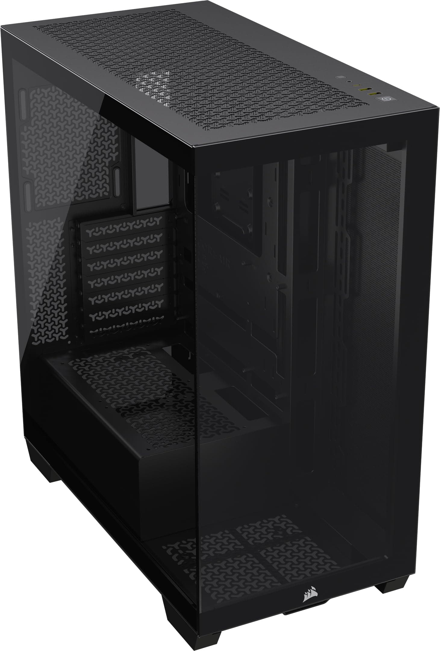 CORSAIR 3500X Mid-Tower ATX PC-Gehäuse - Gehärtetes Panorama-Glas - Umgekehrte Verbindung Motherboard-Kompatibel - Keine Lüfter Enthalten - Schwarz Bild 2
