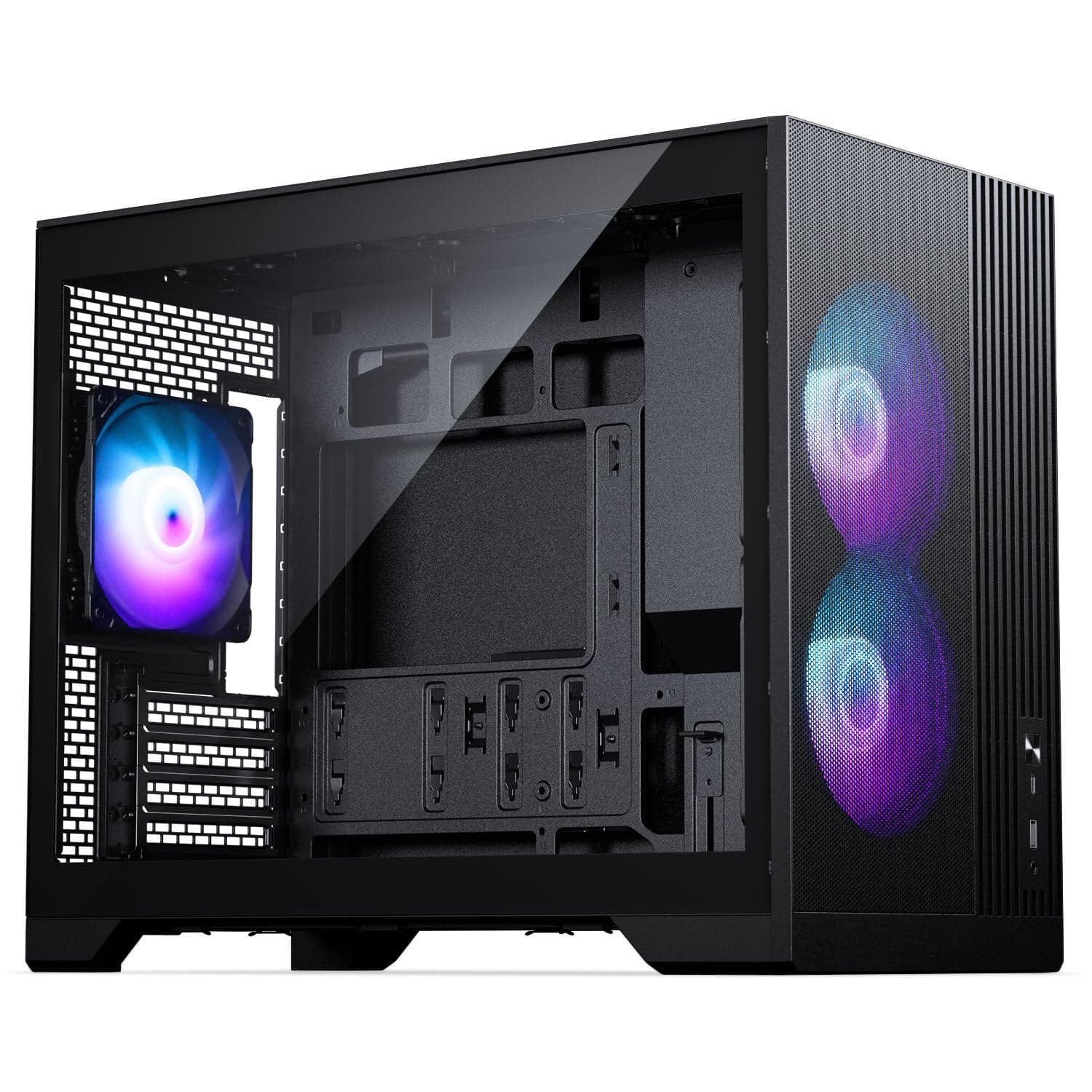 Phanteks XT M3 Mini-Tower PC-Gehäuse Schwarz – Kompaktes Micro-ATX Case mit Tempered Glass, Unterstützung für 360-mm-Radiator & 430-mm-Grafikkarten – mit 3X 120mm RGB Lüftern