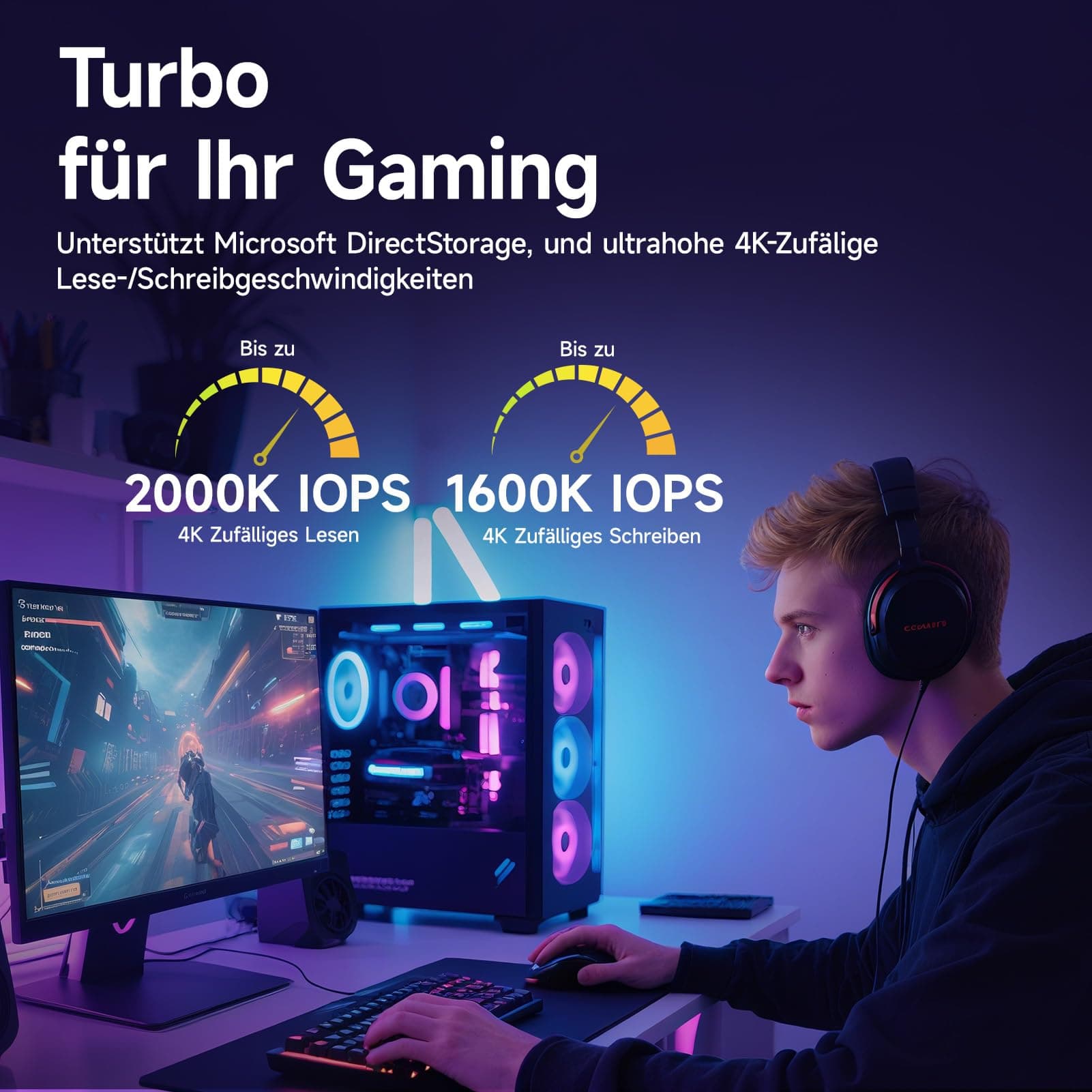 fanxiang S910 Pro 2TB PCIe 5.0x4 NVMe M.2 SSD, Lesegeschwindigkeiten von bis zu 14.000 MB/s, 10.000 MB/s Schreiben, Interne SSD, PCIe 4.0 abwärtskompatibel, SSD für Gaming, Videobearbeitung und AI Bild 7