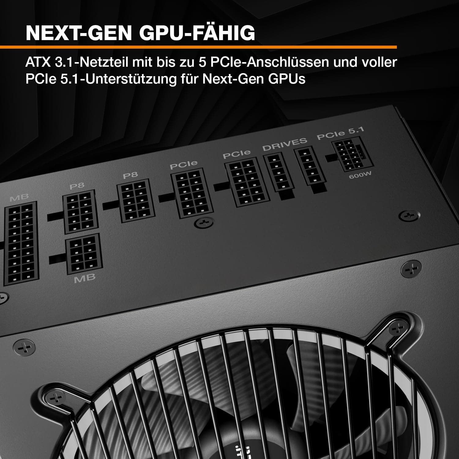 be quiet! Pure Power 13 M 850W Netzteil, 80 Plus® Gold Effizienz, ATX 3.1-Netzteil, für PCIe 5.1 GPUs, 120mm be quiet! Lüfter, semi-passiver Betrieb möglich, LLC-Technologie, Single-Rail Bild 7