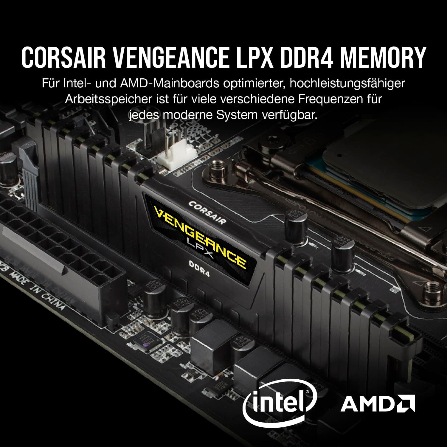 CORSAIR VENGEANCE LPX DDR4 RAM 64GB (2x32GB) Bis zu 3200MHz CL16 AMD Intel XMP 2.0 Computerspeicher – Schwarz (CMK64GX4M2E3200C16) 2 x 32 GB Bild 3