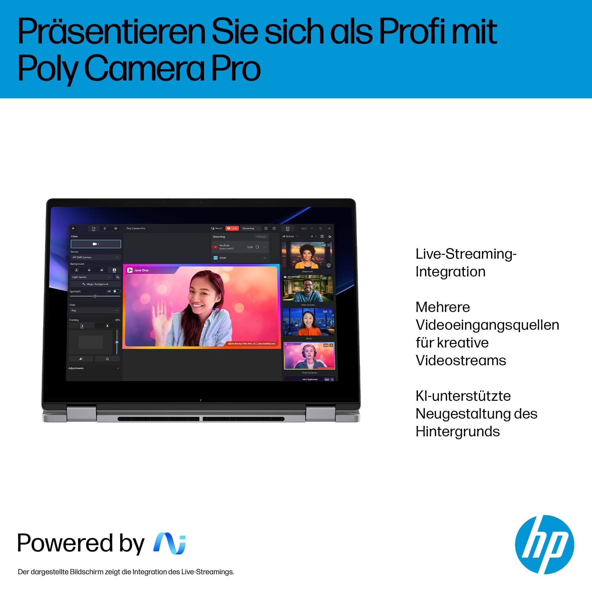 HP OmniBook X Flip 2-in-1 Laptop (14" 2K Touchscreen, AMD Ryzen AI 7, Copilot+, 16GB RAM, 512GB, Win11, QWERTZ) - Silber AMD Ryzen AI 7 350 512 GB SSD Bild 7