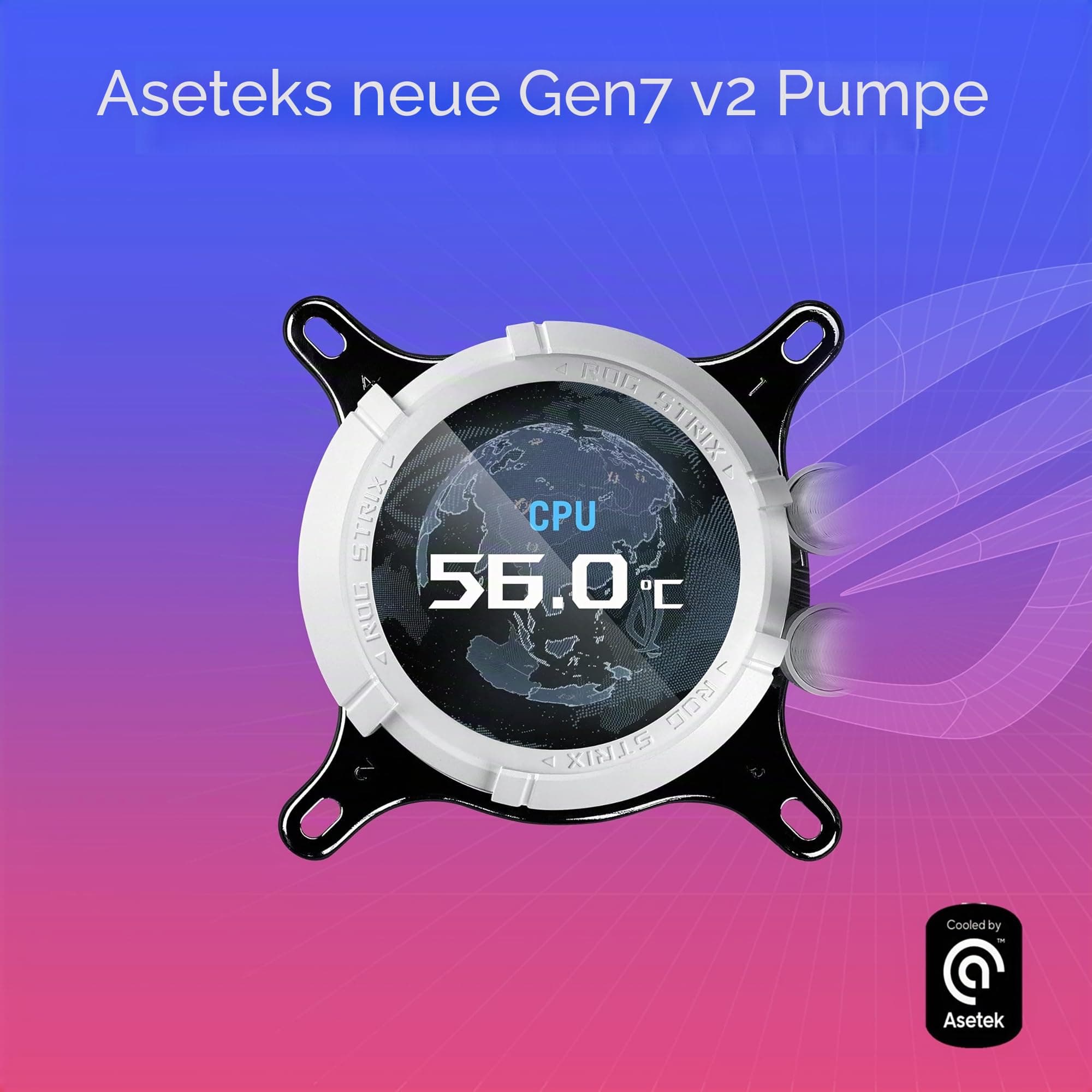 ASUS ROG Strix LC III ARGB LCD White All-in-One Flüssig-CPU-Wasserkühlung (2,1 Zoll IPS-LCD Display, Aseteks Gen7 v2 Pumpe, 3x ROG ARGB-Lüfter, 2200 RPM, 3.92mm H2O, 70,38 CFM, 0dB Technologie, weiß) Bild 5