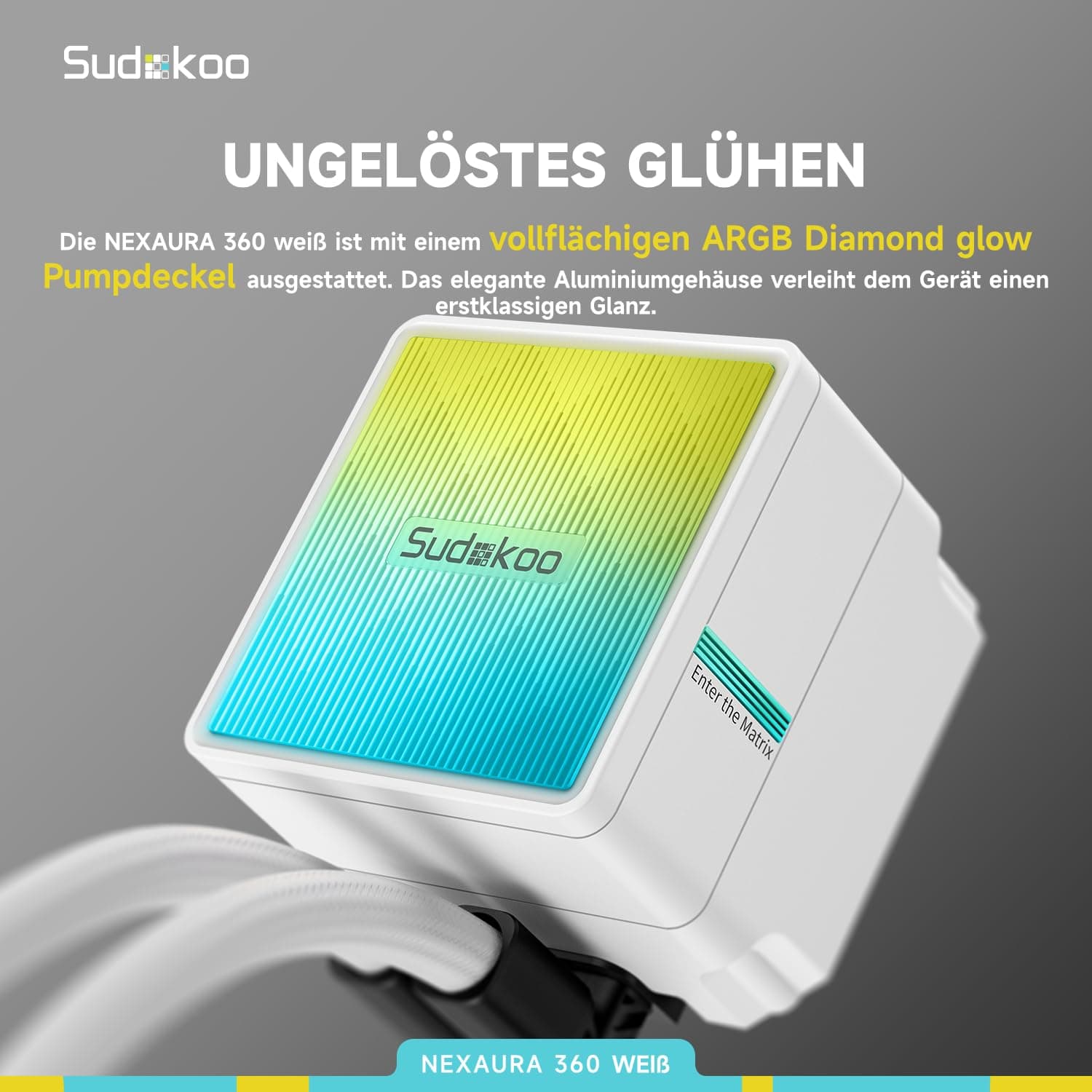 Sudokoo NEXAURA 360 CPU Wasserkühlung : AIO Wasserkühlung 360mm mit 3x FDB PWM Lüfter & ARGB PWM Leise Pumpe van 2500–3600 RPM - CPU Kühler TDP 300W für Intel LGA 1851/1700/1200/115X AMD AM5/AM4 NEXAURA 360 schwarz Bild 6