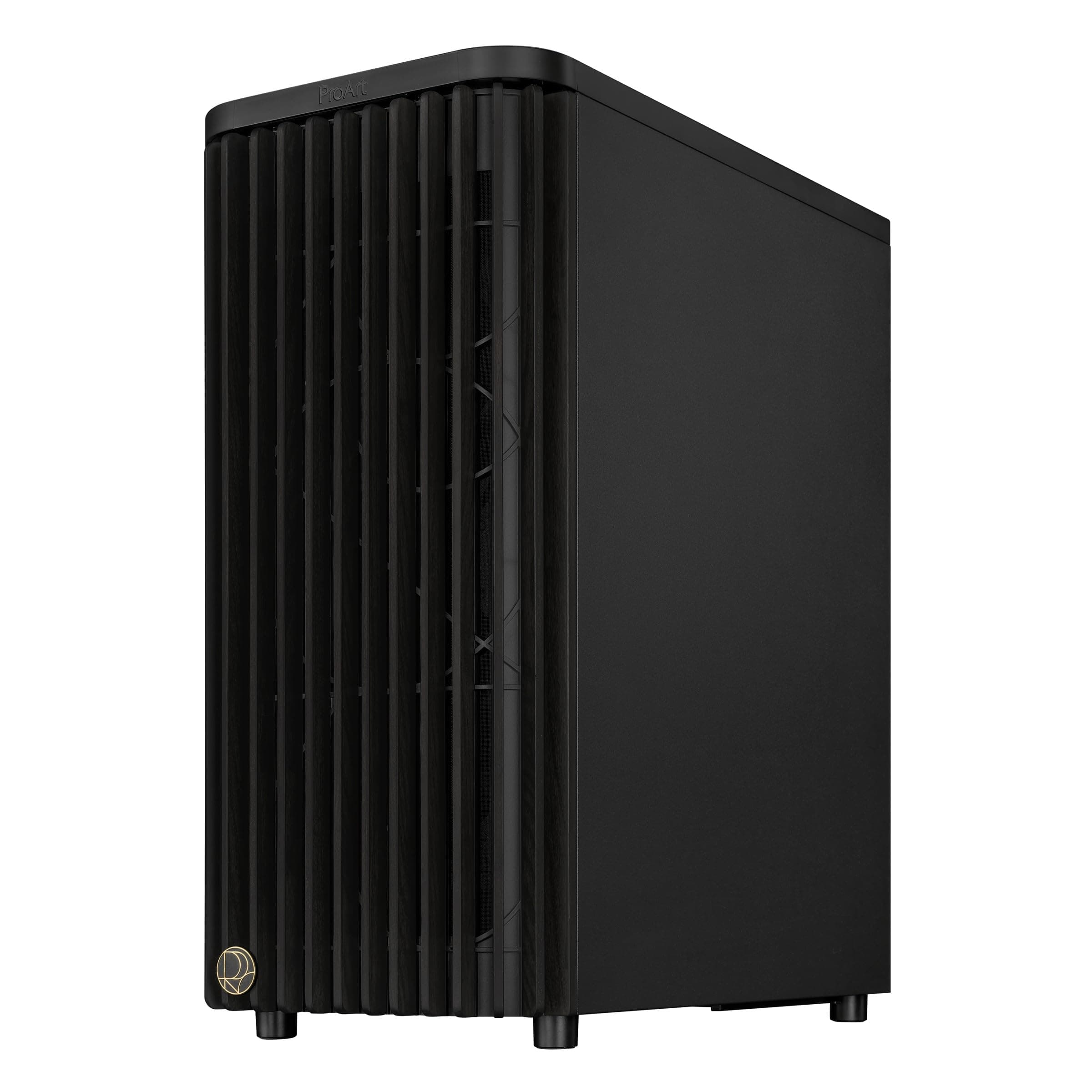 ASUS ProArt PA401 Wood Edition Black ATX PC Gehäuse (Mesh-Panel, 240-mm-Radiatorhalterung, 160x32-mm-Lüfter, FSC-zertifizierte Front aus Holz, abnehmbare Netzteilhalterung, PWM-Steuerung, Schwarz) Bild 5