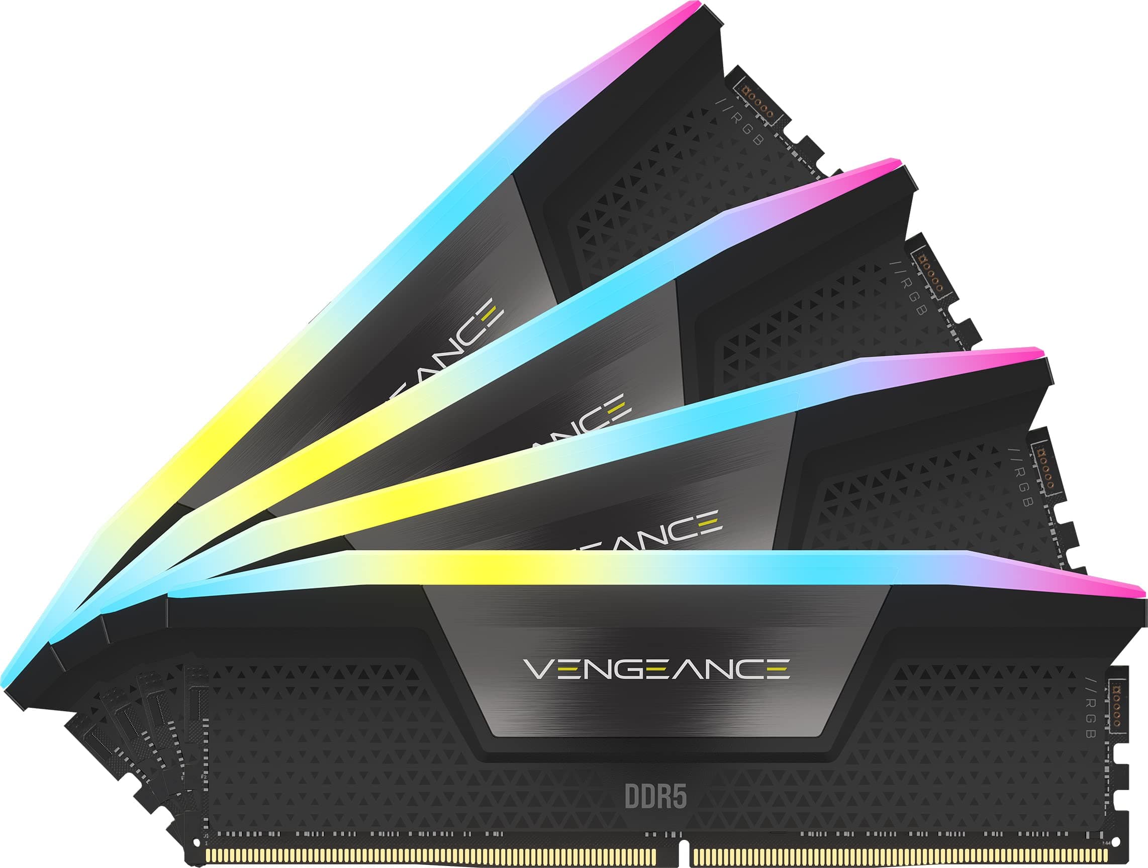 Corsair Vengeance RGB DDR5 RAM 64GB (4x16GB) 6200MHz CL32 Intel XMP iCUE Kompatibel Computer Speicher - Schwarz (CMH64GX5M4B6200C32) Bild 2
