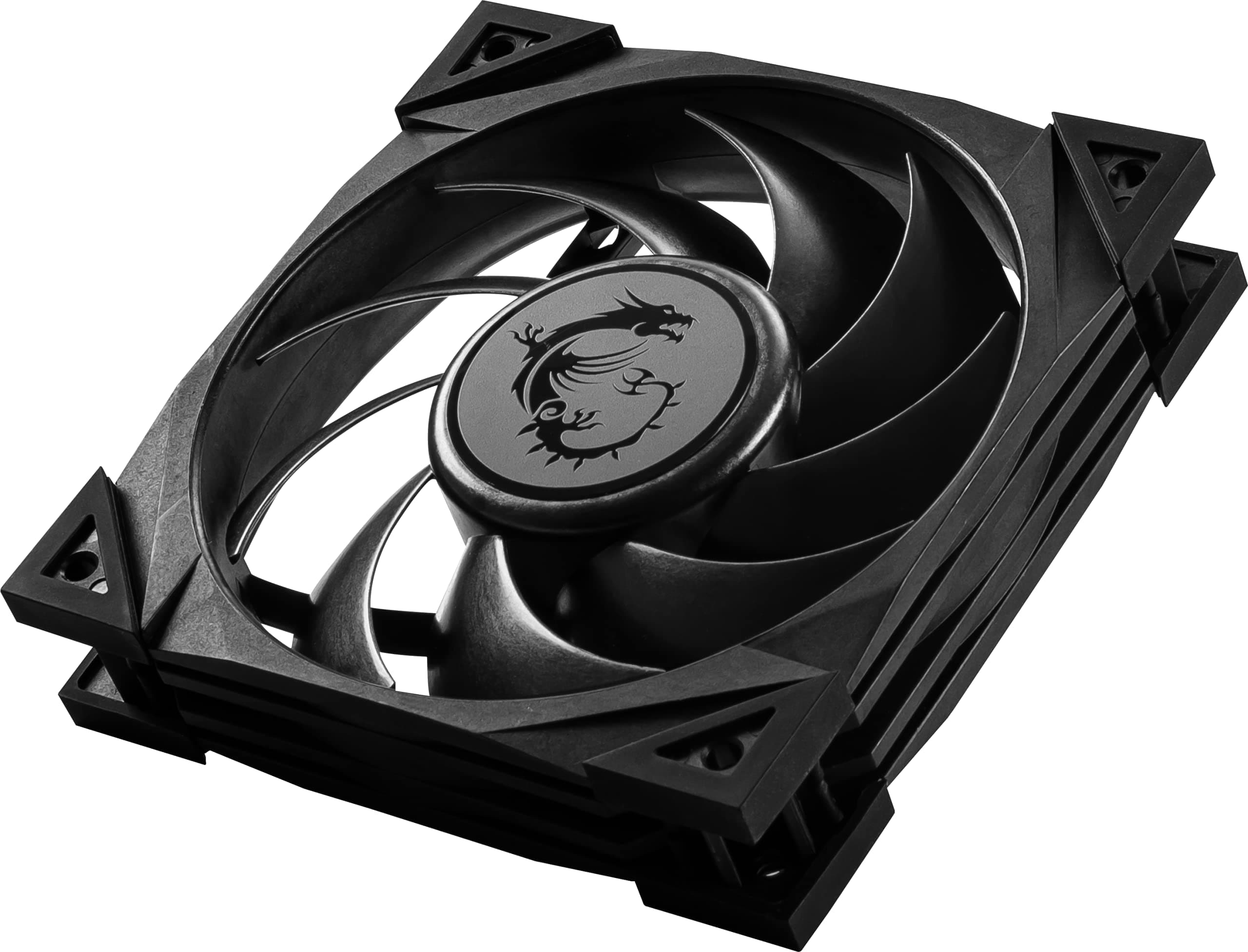 MSI MEG SILENT GALE P12 120 mm Gehäuse Lüfter (1 x 120 mm Lüfter, 0 RPM Modus, 4-Pin Connector, schwarz) Bild 7