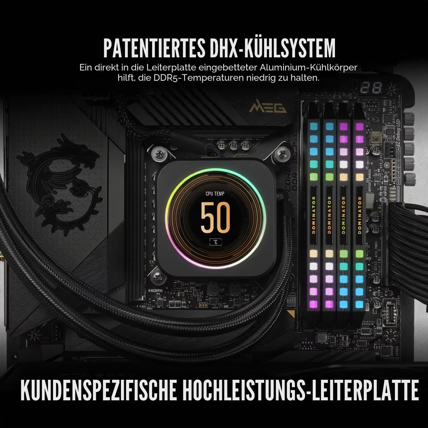 CORSAIR Dominator Platinum RGB DDR5 RAM 32GB (2x16GB) Bis zu 6000MHz CL36-44-44-96 1.35V Intel XMP 3.0 Desktop-Arbeitsspeicher – Schwarz (CMT32GX5M2E6000C36) Bild 7