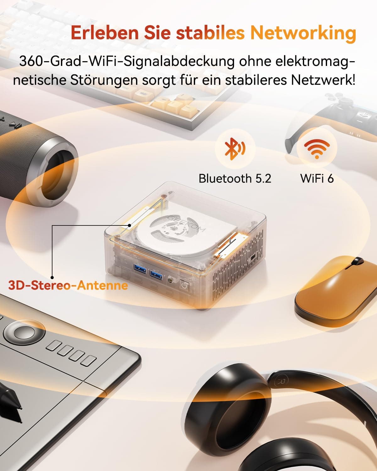 GEEKOM Mini PC A5 mit AMD Ryzen 5 7430U, 16GB DDR4 (Aufrüstbar,Kein LPDDR) 512GB SSD | 3 Jahren Garantie | 2.5G LAN | Windows 11 Pro | PC mit Dual HDMI 8K | Mini Computer für Home/Office/Gaming Bild 7