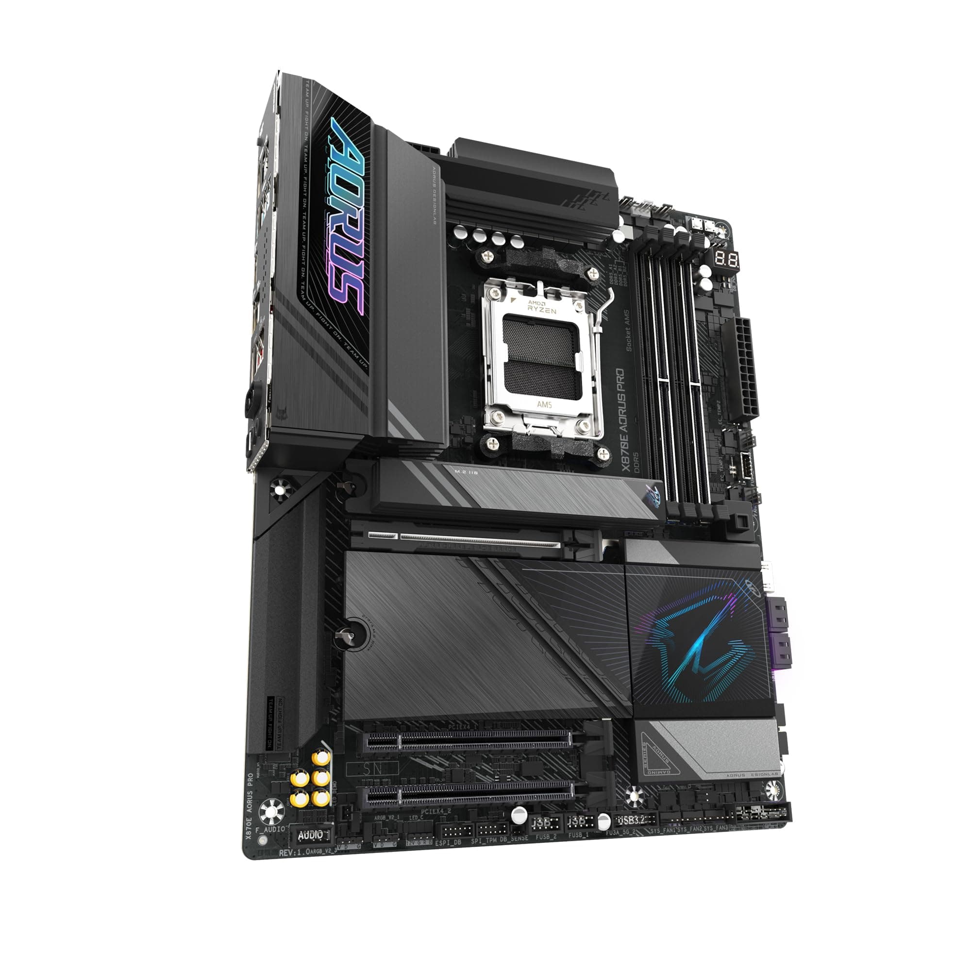 GIGABYTE X870E AORUS PRO-Mainboard - Unterstützt AMD Ryzen 9000 CPUs, 16+2+2 Phasen Digital-VRM, bis zu 8000MHz DDR5 (OC), 3xPCIe 5.0, Wi-Fi 7, 2.5GbE LAN, USB 4 Bild 5