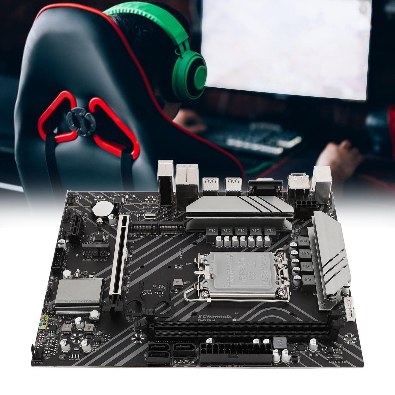 ciciglow B760M4 Gaming-Motherboard, ATX-Motherboard Dual-Channel-DDR4-Speicher, PCIE16X Gen 4.0, SATA3.0, NGFF/NVME M.2, HDMI, VGA-Schnittstelle LGA 1700 Computer-Motherboard Bild 7