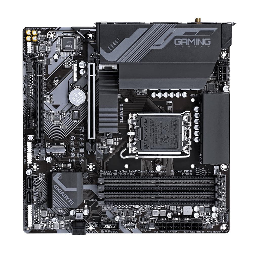 GIGABYTE B760M Gaming X AX Mainboard – Unterstützt Intel Core 14. Gen CPUs, 8+1+1 Phasen VRM, bis zu 7600 MHz DDR5, 2xPCIe 4.0 M.2, Wi-Fi 6E, 2.5GbE LAN, USB 3.2 Gen 2 Bild 7