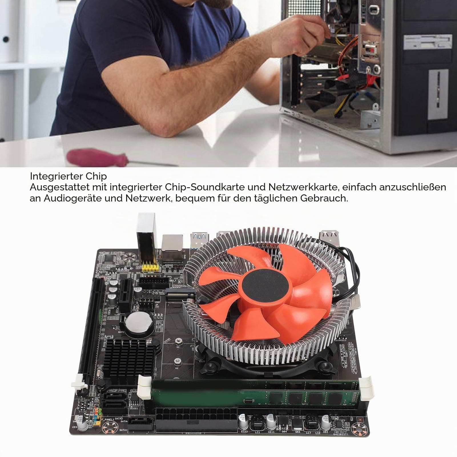 B75 LGA 1155 Gaming Mainboard, 8GB DDR3 CPU Combo mit Lüfter, Core i5 3470 CPU, PCIe x16, USB 3.0, M.2 NVMe, SATA, Micro ATX Bild 5