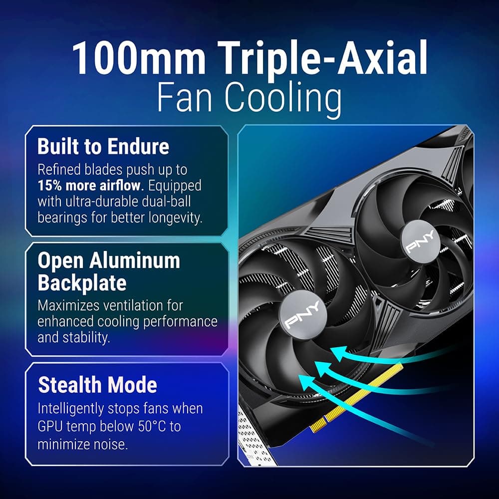 PNY GeForce RTX™ 5080 16GB OC Triple Fan Grafikkarte DLSS 4 VCG508016TFXPB1-O OC Bild 6