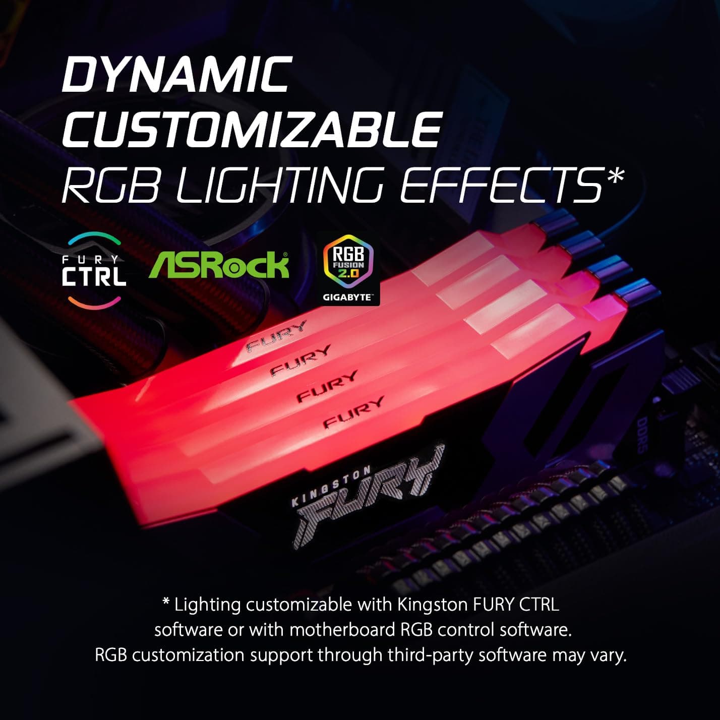 Kingston Fury Renegade Schwarz RGB XMP 32GB 7200MT/s DDR5 CL38 DIMM Desktop Gaming Speicher (Kit mit 2 ) - KF572C38RSAK2-32 Bild 4