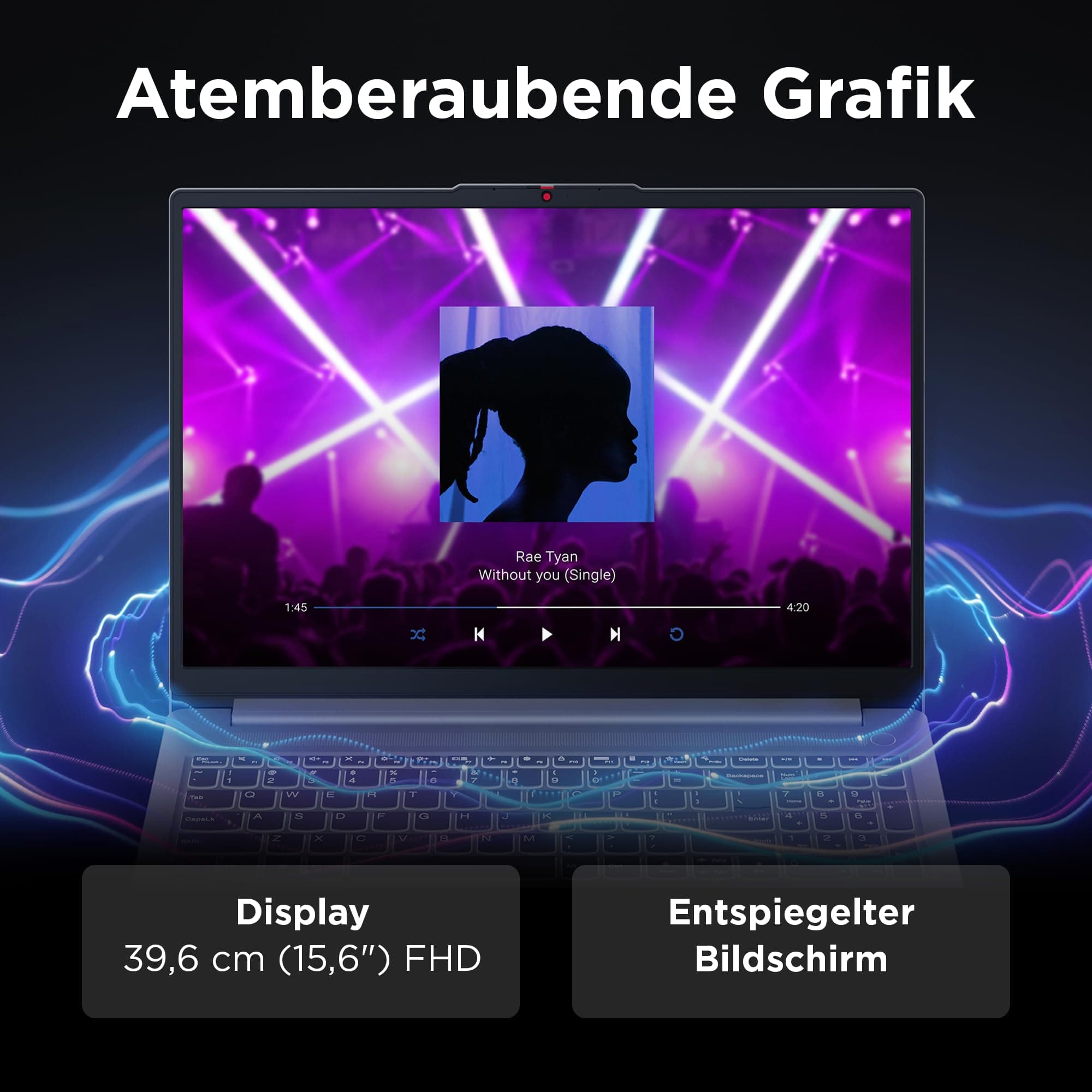 Lenovo IdeaPad Slim 3 Laptop | 15.6" FHD Display | AMD Ryzen 3 7330U | 512GB SSD | 8 GB RAM | AMD Radeon Grafik | QWERTZ | Windows 11 | Abyss Blue | 3 Monate Premium Care Bild 8