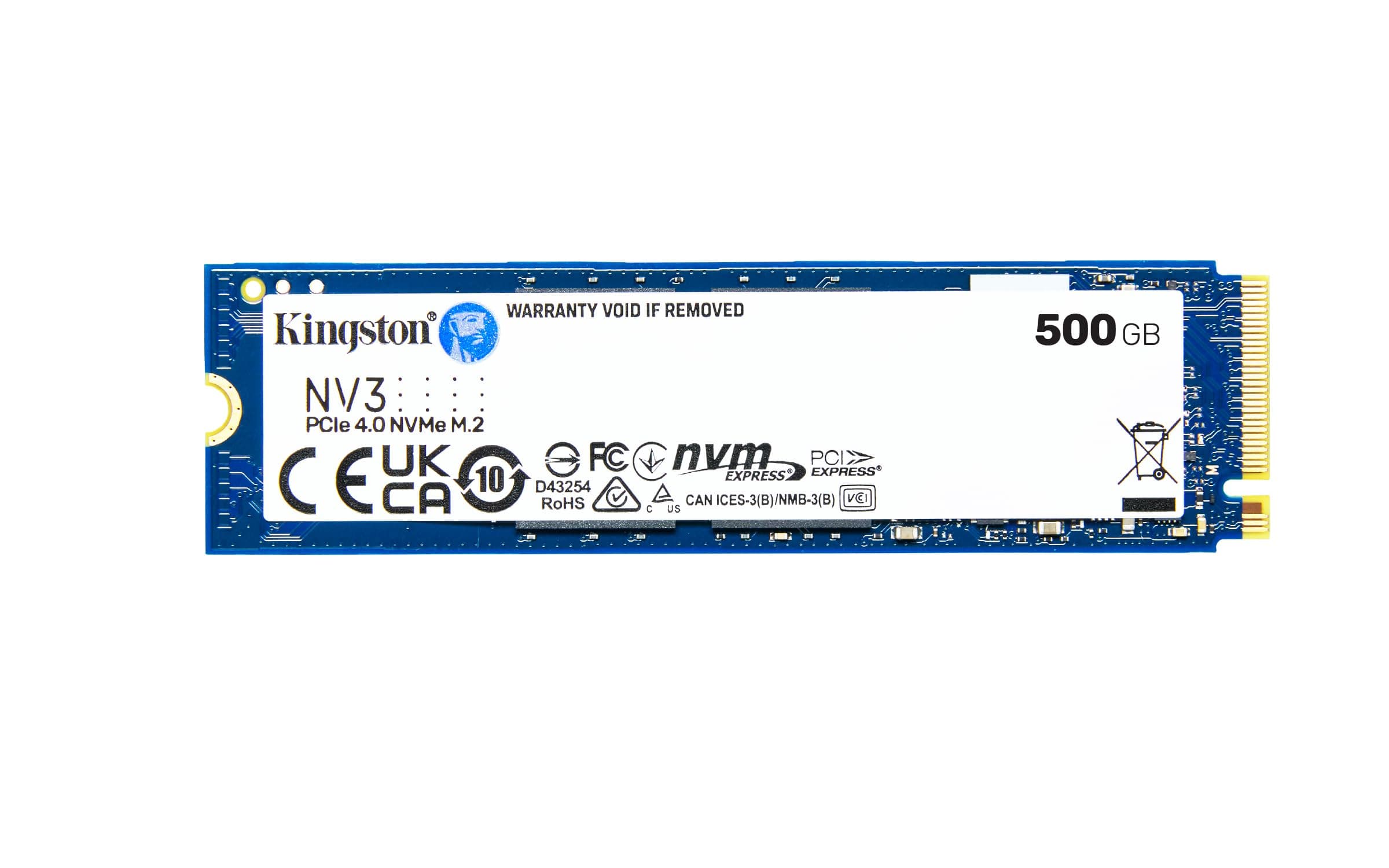 Kingston NV3 NVMe PCIe 4.0 Interne SSD 500GB M.2 2280-SNV3S/500G 500GB 2280
