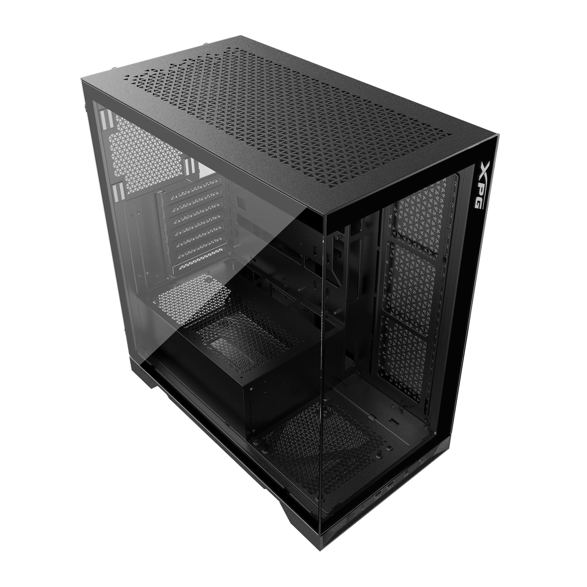 XPG Invader X säulenloses Mid-Tower-Gaming-Gehäuse aus gehärtetem Glas, Schwarz Farbe – INVADERXMTWOF-BKCWW Bild 2