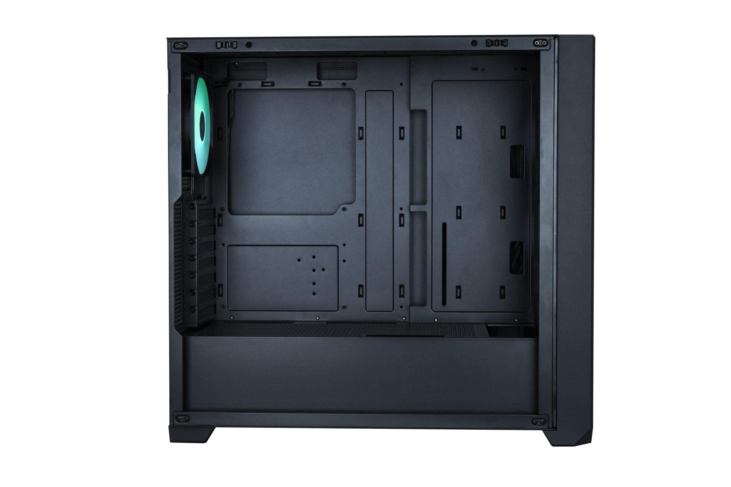 Flow 110 Black A-RGB Midi Tower PC-Gehäuse, Meshfront mit seitlichem Lufteinlass, Glas-Seitenfenster, 4X 120mm A-RGB HDB Lüfter, PWM & 3-Pin Steuerung, GPU bis 380mm, ATX/mATX/ITX Schwarz FLOW 110 Bild 5