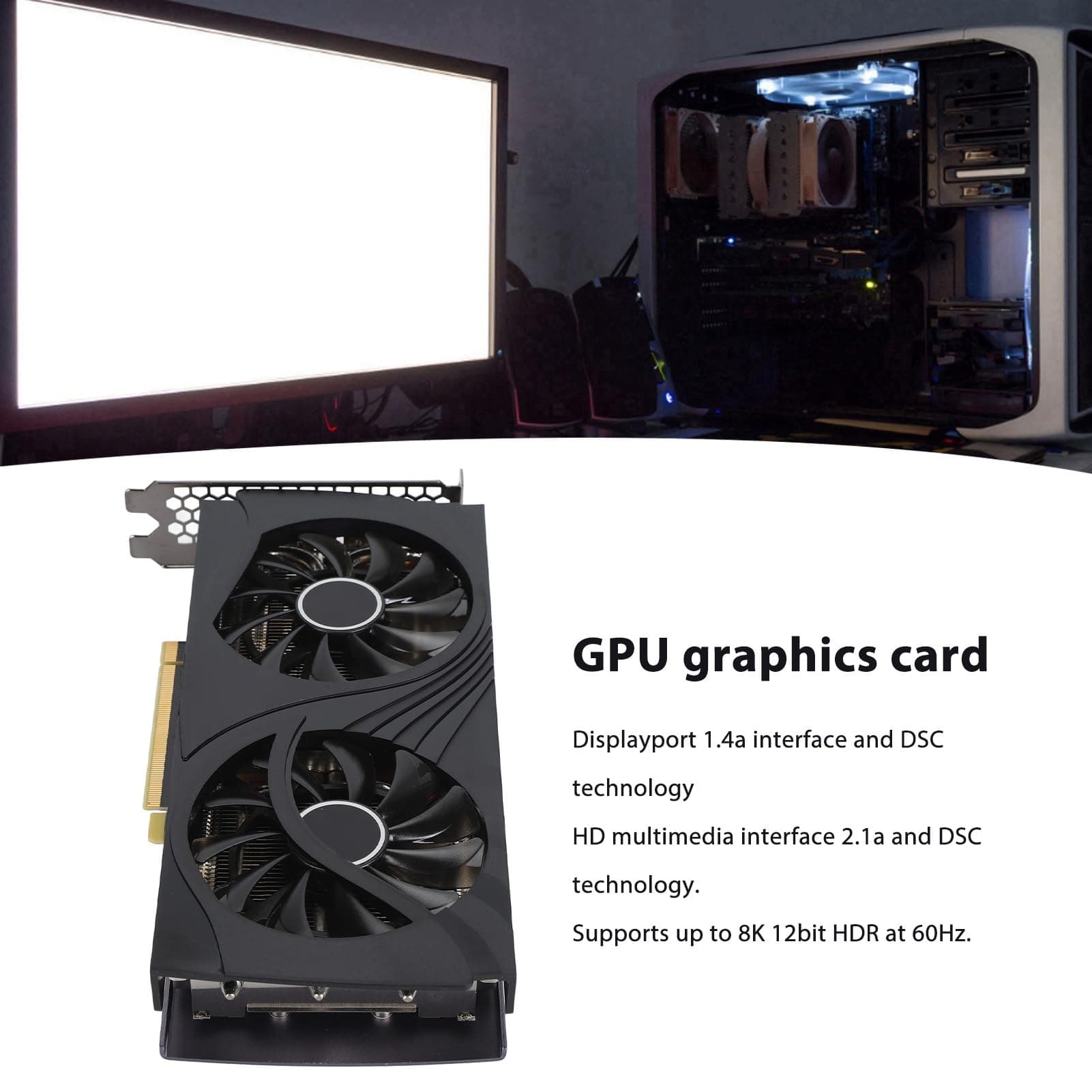 LICAEVEY RTX 4060 Ti 8GB GDDR6 128 Bit Gaming GPU, Dual -Lüfter -Kühlung, HDMI 2.1A & 3X DisplayPort 1.4A, 4K 240Hz/8K HDR, PCIE 4.0 Desktop -Grafikkarte Bild 3