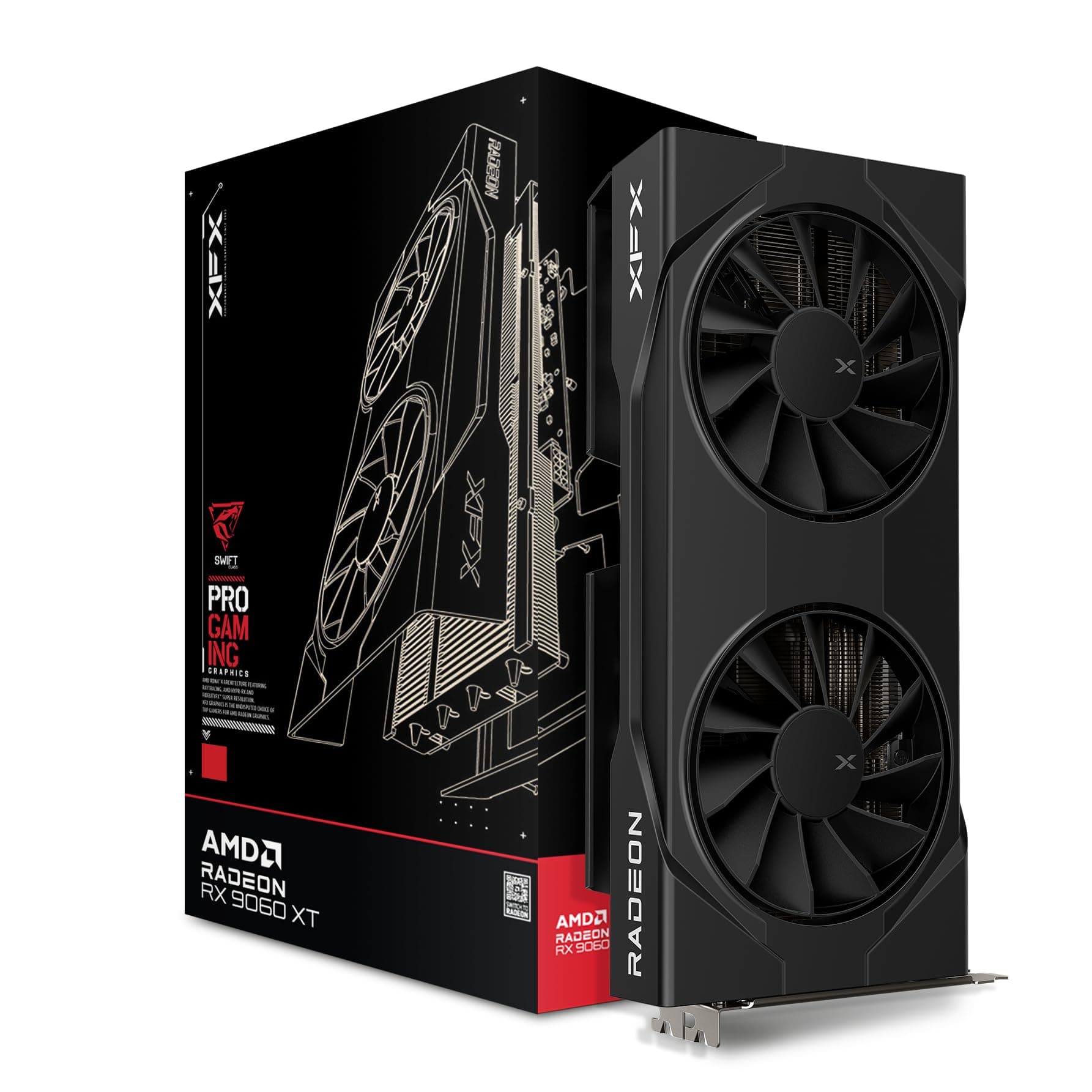 XFX Swift AMD Radeon RX 9060 XT OC 8GB Gaming Grafikkarte (RX-96TSW8GBA)