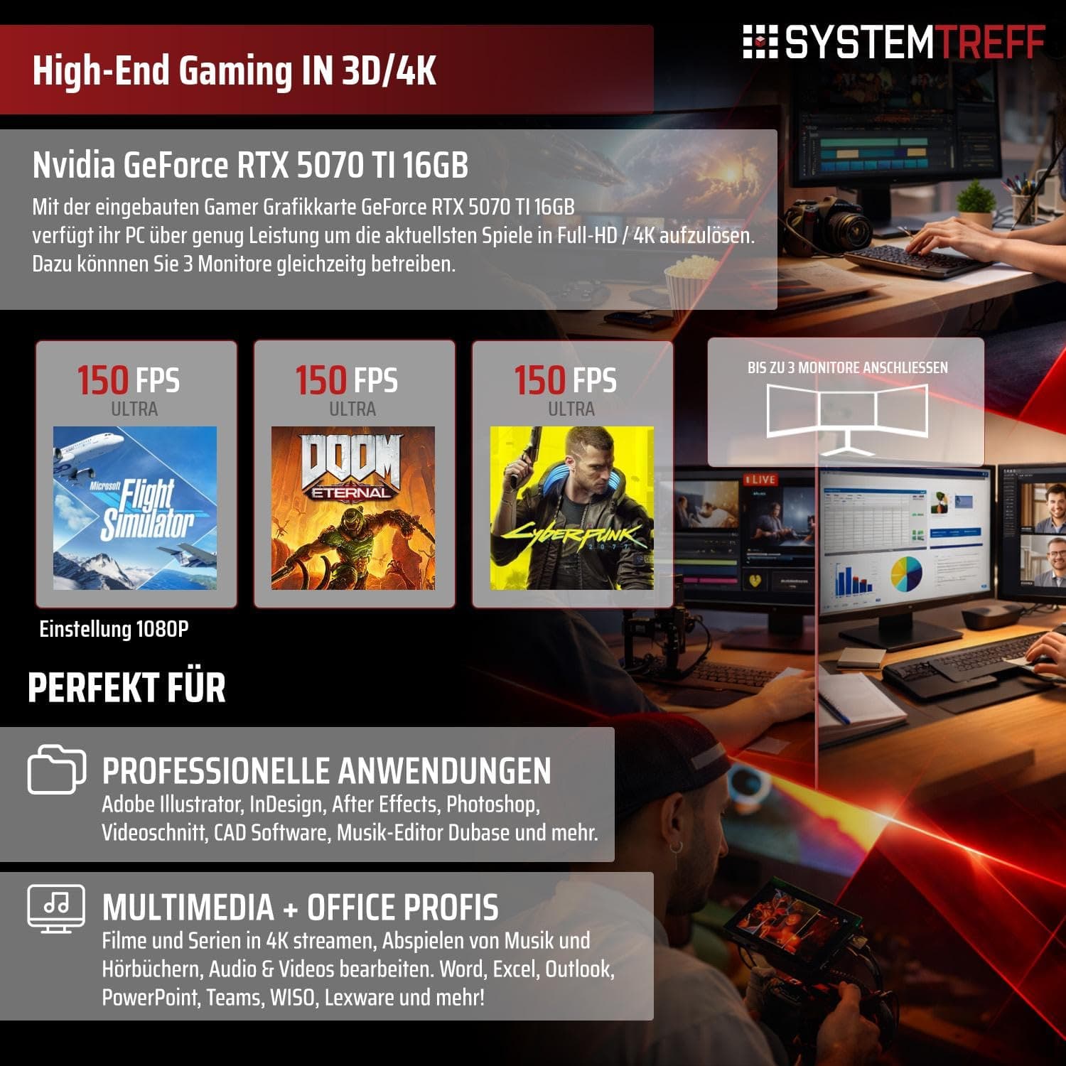 SYSTEMTREFF High-End Gaming PC weiß Intel Core i9-14900K 8x6GHz | Nvidia RTX 5070 TI 16GB | 2TB M.2 NVMe | 32GB DDR5 RAM | Windows 11 | Desktop Computer Rechner für Gamer, Zocker & Streamer Bild 5
