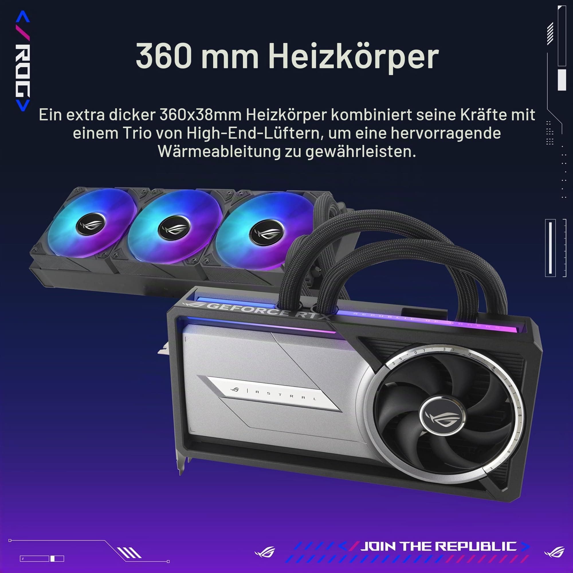 ASUS ROG Astral LC GeForce RTX 5090 32GB GDDR7 Gaming Grafikkarte mit All-in-One-Flüssig-CPU-Wasserkühlung (Nvidia DLSS4, PCIe 4.0, DP 2.1b, 360mm AIO-Kühler) Bild 3