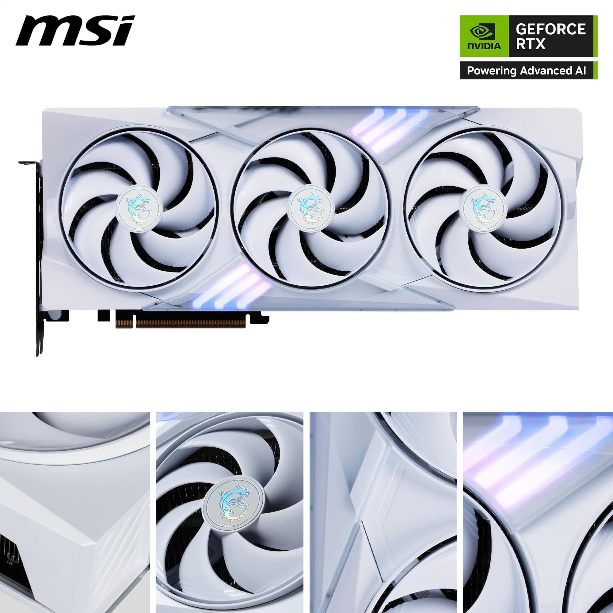 MSI GeForce RTX 5070 12G Gaming Trio OC White - 12GB GDDR7 (28Gbps/192-bit), PCIe 5, Boost: 2542 MHz, HDMI 2.1b, DisplayPort 2.1b Bild 3