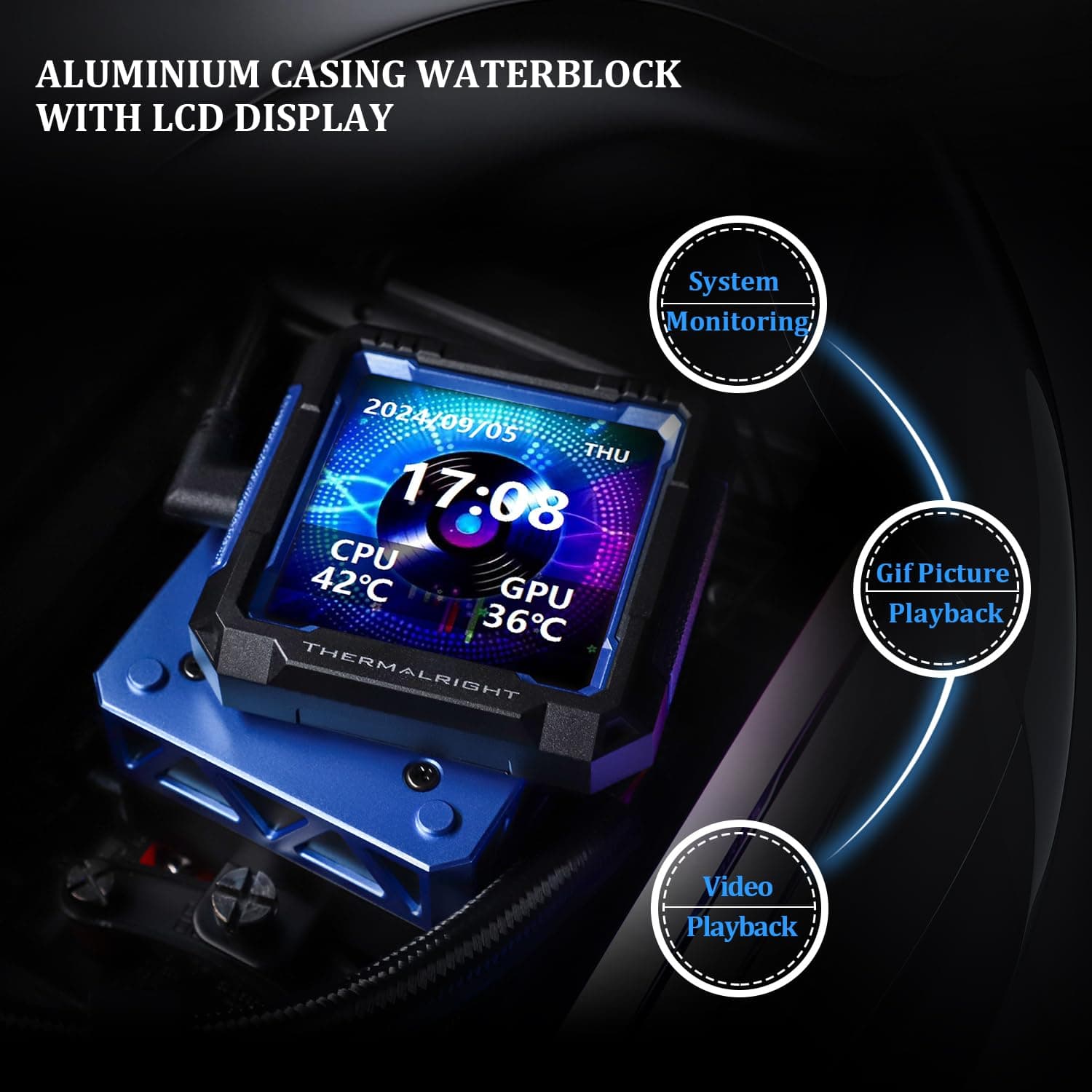 TR FW PRO 360 CPU-AIO-Cooler, LCD-IPS-Bildschirm 320x320, für AM5 & Intel 1700/1851, Hochleistungs-Wasserkühlung, 360 Specs, abnehmbar 6,3 cm (2,73 Zoll) FW PRO 360 BLACK Bild 7