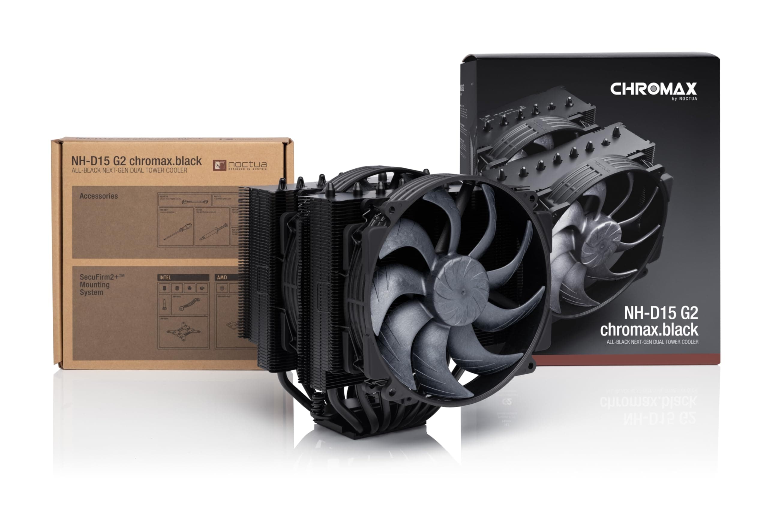 Noctua NH-D15 G2 chromax.black Premium Dual Tower CPU-Kühler für AMD AM5/AM4 und Intel LGA1851/LGA1700/LGA1200 (Schwarz) Bild 7