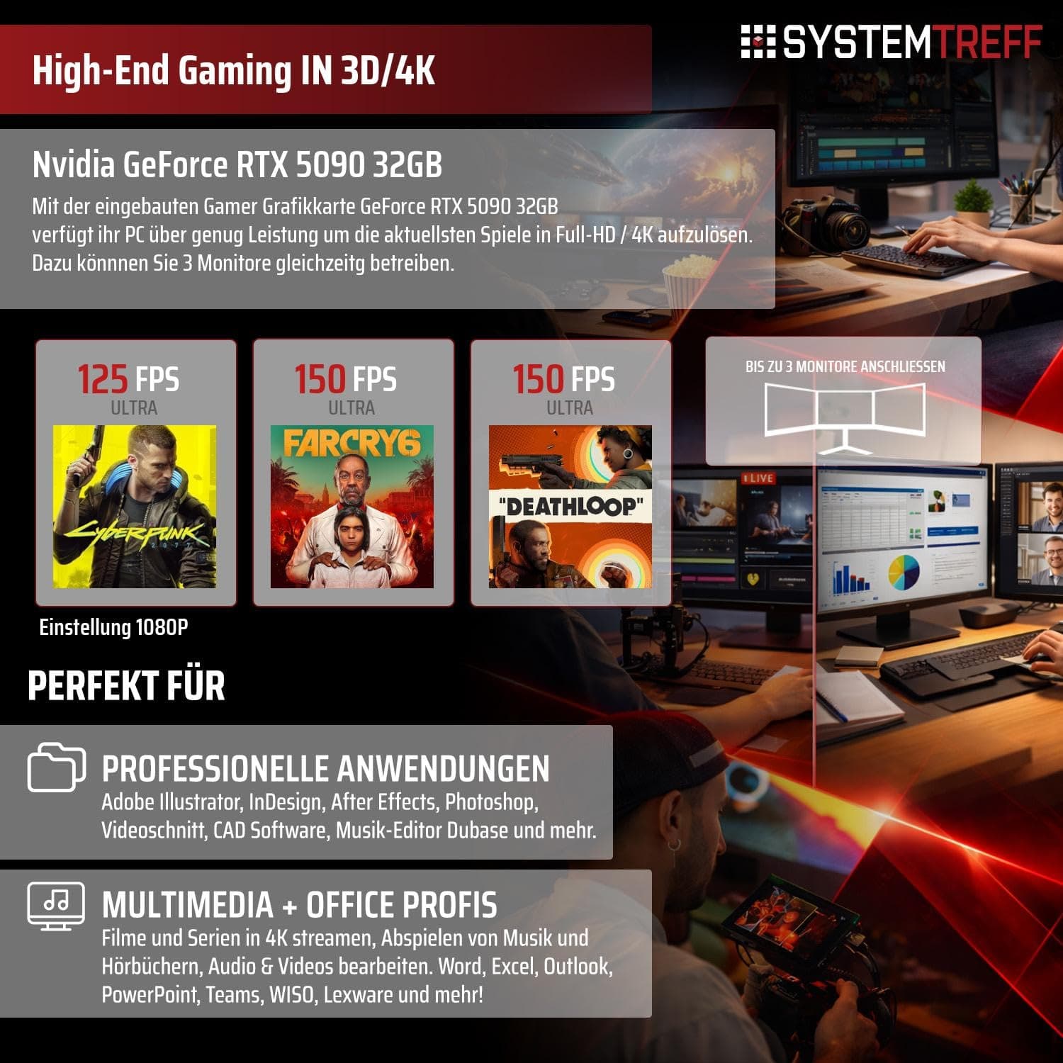 SYSTEMTREFF High-End Gaming PC weiß AMD Ryzen 9 9950X3D2 Dual 16x5.6GHz | Nvidia RTX 5090 32GB | 2TB M.2 NVMe | 32GB DDR5 RAM | Windows 11 | Desktop Computer Rechner für Gamer, Zocker & Streamer Bild 5