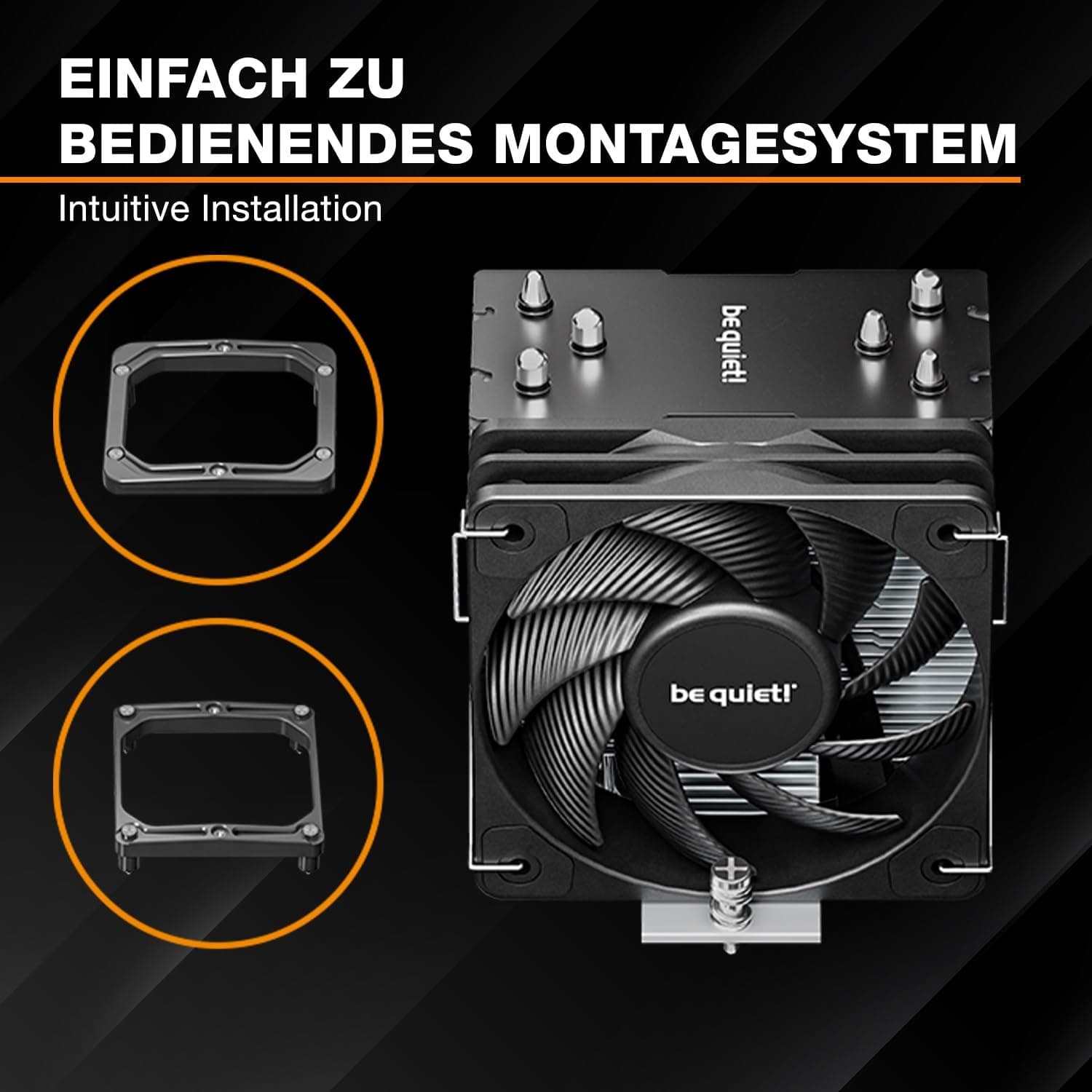 be quiet! Pure Rock Slim 3, CPU Kühler, 130W TDP, 100 mm PWM be quiet! Lüfter, 3 Heatpipes, asymmetrisches Design, Slim Tower Bild 7