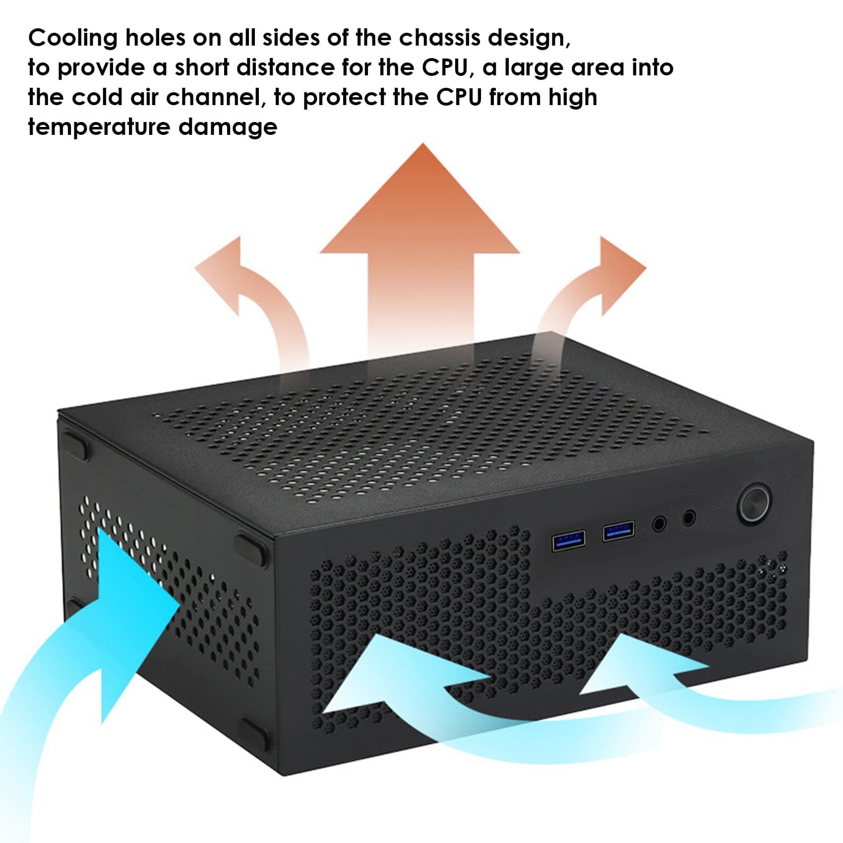 A09 HTPC Computer Case Mini ITX Gaming PC Chassis Desktop Chassis USB 3.0 Computer Case Home Computer Case Bild 3