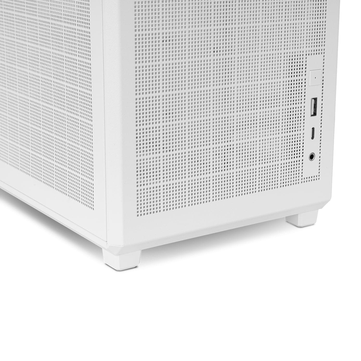 NOX Xtreme Products Hummer Refresh - Tragbares Micro ATX/ITX Mini-Tower Gehäuse, Full-Mesh-Design, inklusive 120mm PWM-Lüfter, Platz für 5 Lüfter, USB-C und 3.0, Weiß Bild 7