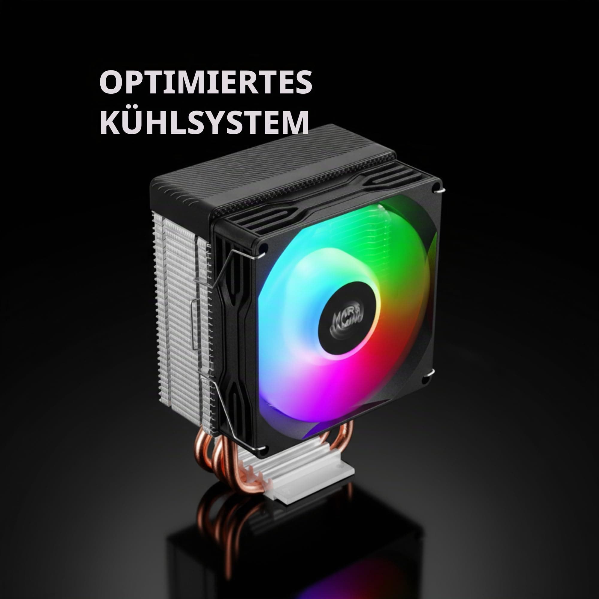 Mars Gaming MCPU-X3, CPU-Kühler 190W TDP, 3x Heatpipes, PWM FDB Lüfter, FRGB-Beleuchtung, Kompaktes SFF/Mini-ITX Design, Aluminiumlamellen, PC-Kühler mit Intel- und AMD-Kompatibilität, Schwarz MCPUX3 Bild 5