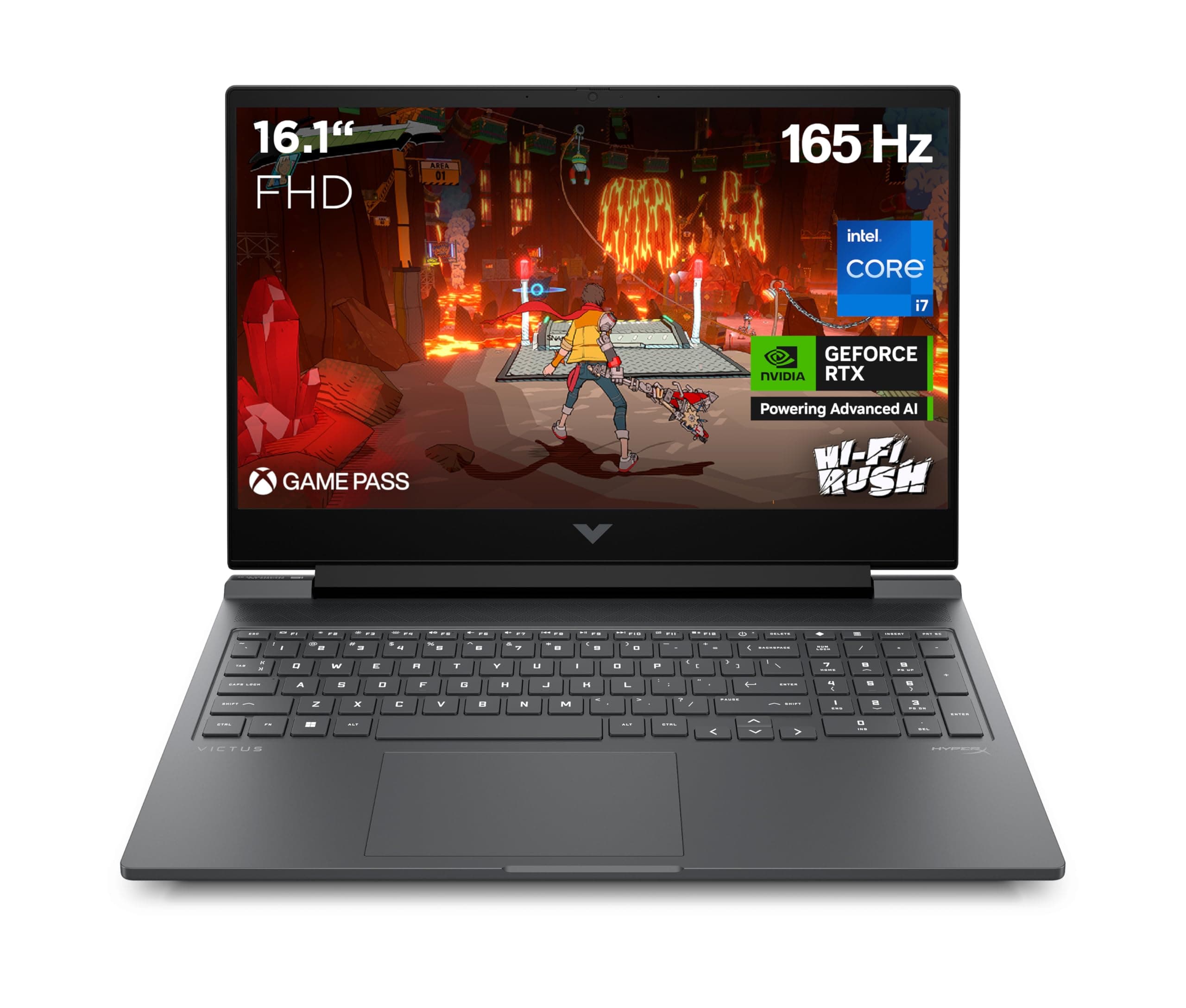 HP Victus Gaming Laptop, 16.1 Zoll FHD Display, 165 Hz, Intel Core i7-14700HX, 16 GB DDR5 RAM, 512 GB SSD, NVIDIA GeForce RTX 4070, Windows 11 Home, QWERTZ, Schwarz Intel Core i7-14700HX NVIDIA GeForce RTX 4070 (8GB)