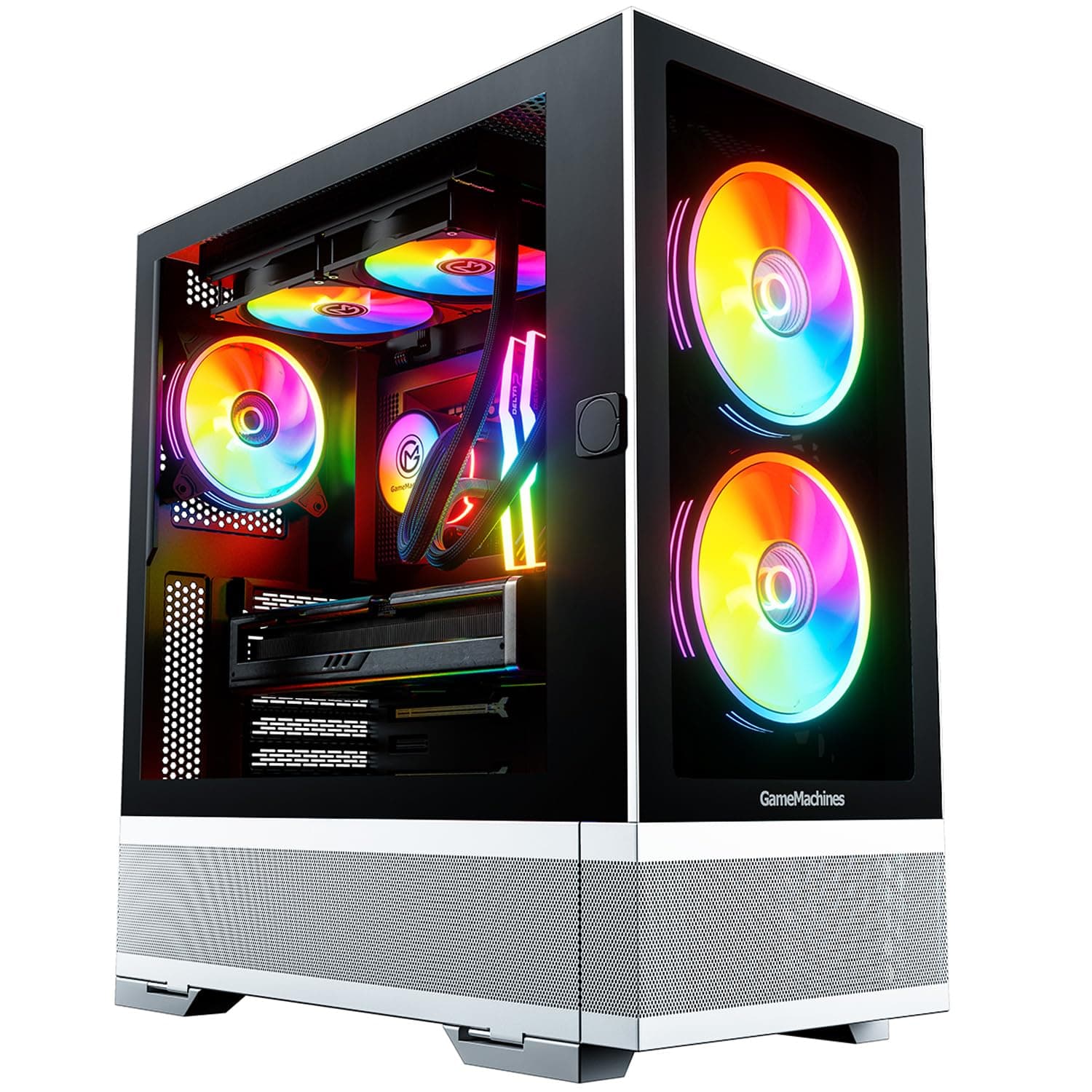GameMachines Element, Snow Edition, ATX PC Gaming Gehäuse, inklusive 3 A-RGB Lüfter Element Weiß