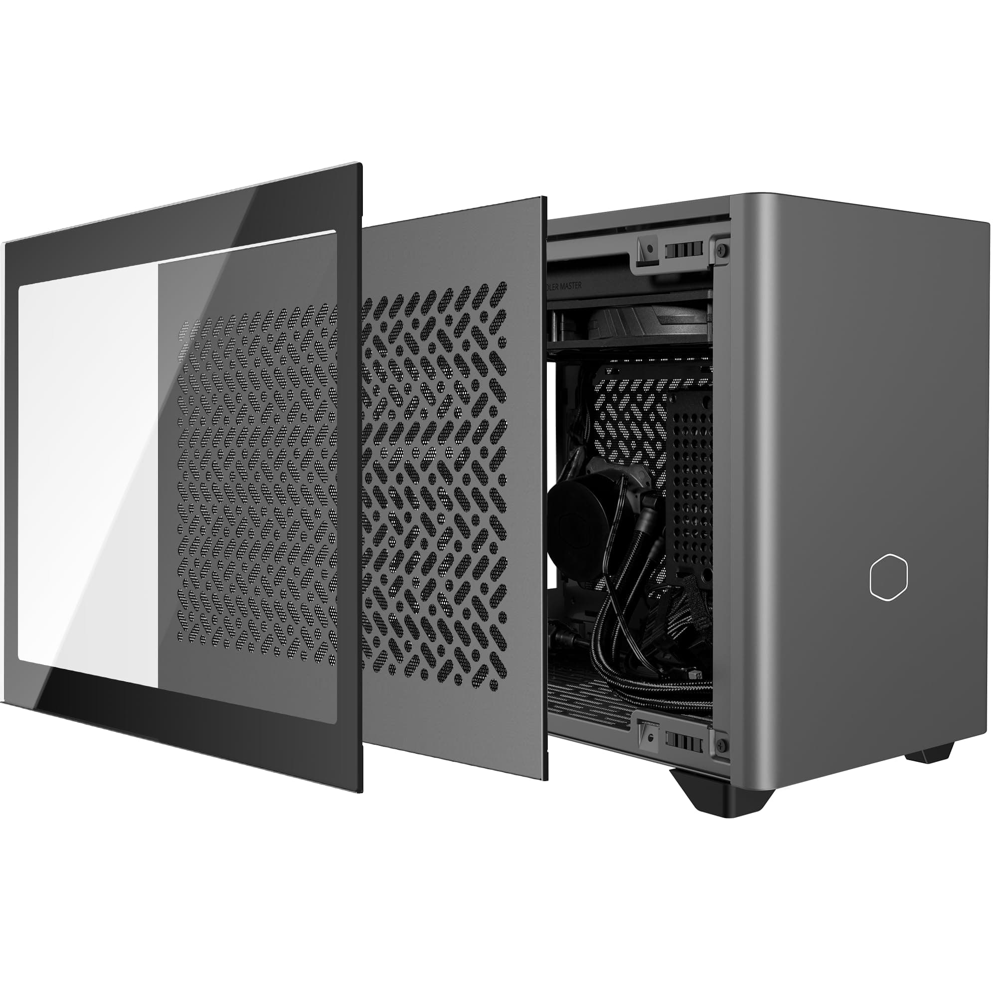 Cooler Master NR200P MAX V2 Mini-ITX SFF-Gehäuse – 280 mm AIO-Kühler, 850 W SFX Gold ATX 3.0 Netzteil, verbessertes Design, miditower GPU-Unterstützung, PCIe 4.0 Riser-Kabel, USB 3.2 Gen 2x2 Typ-C Bild 3